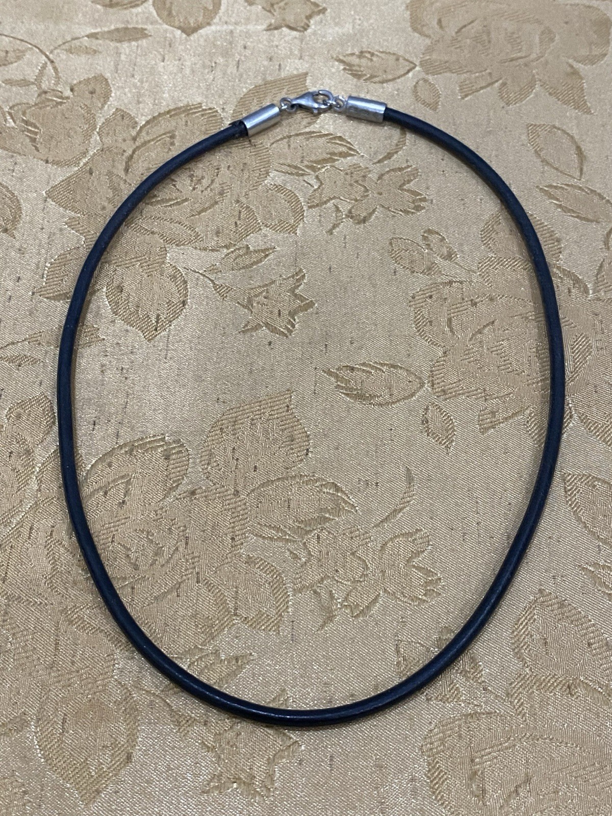 Vintage Silpada Sterling Silver 925 Endcaps On Black Leather Cord Necklace 14”