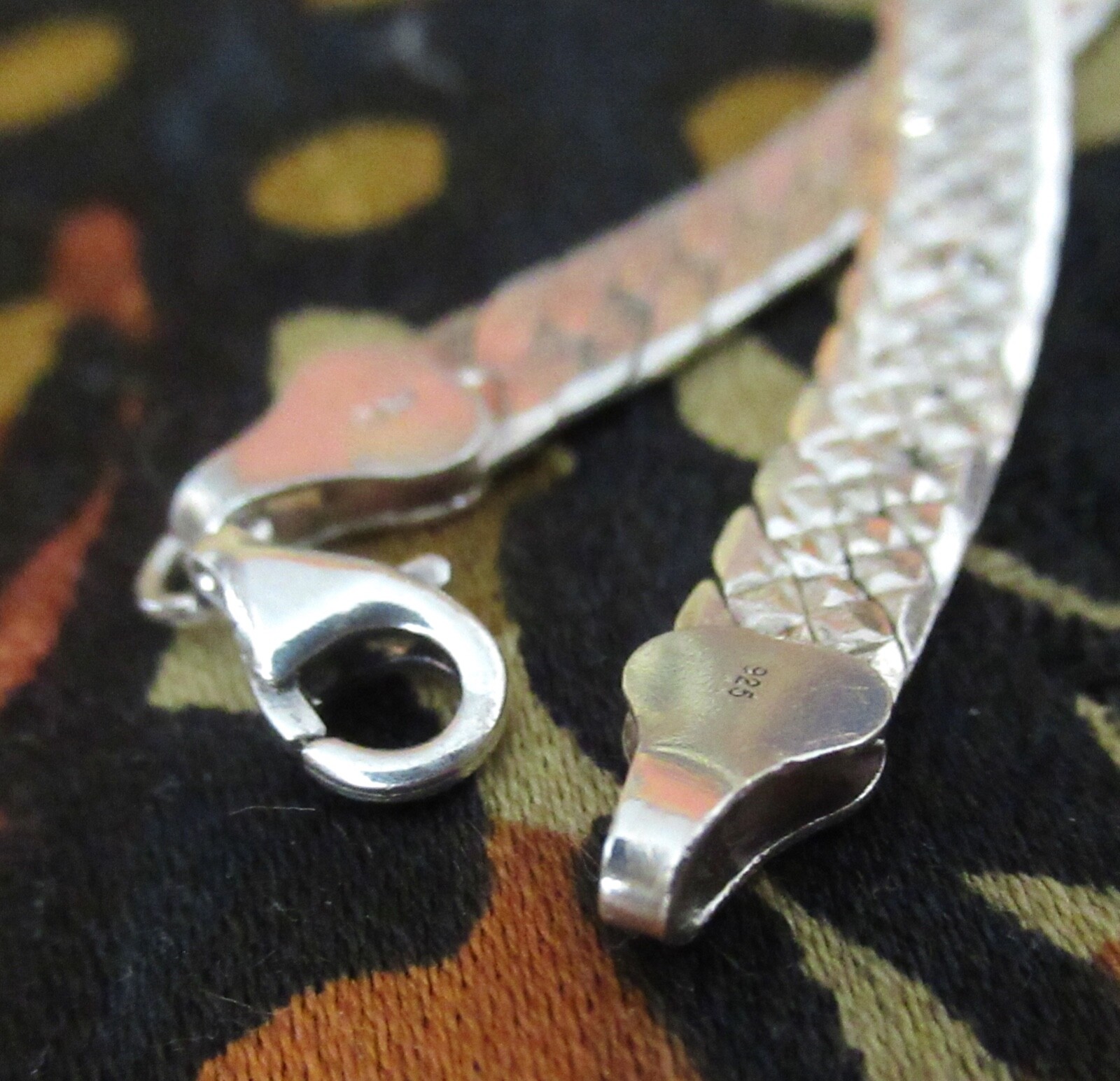 Vintage Sterling Silver Herringbone Link Chain Necklace 925 Italy 5.3mm 24″ Long