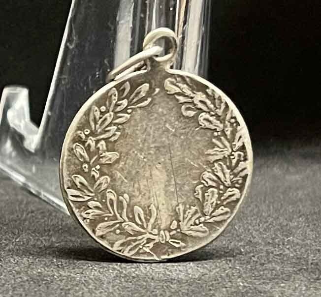 France circa 1920 antique Art Nouveau Beautiful Lady design charm medal pendant