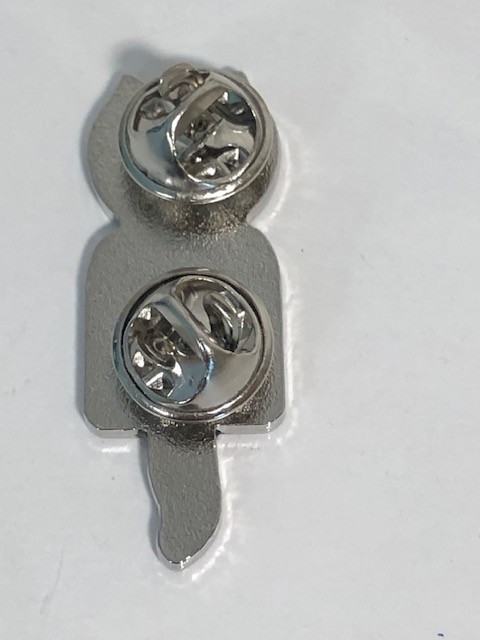 Black Kit Kat Clock Enamel Metal Tac Pin Brooch Image of Flash of the Past Clock