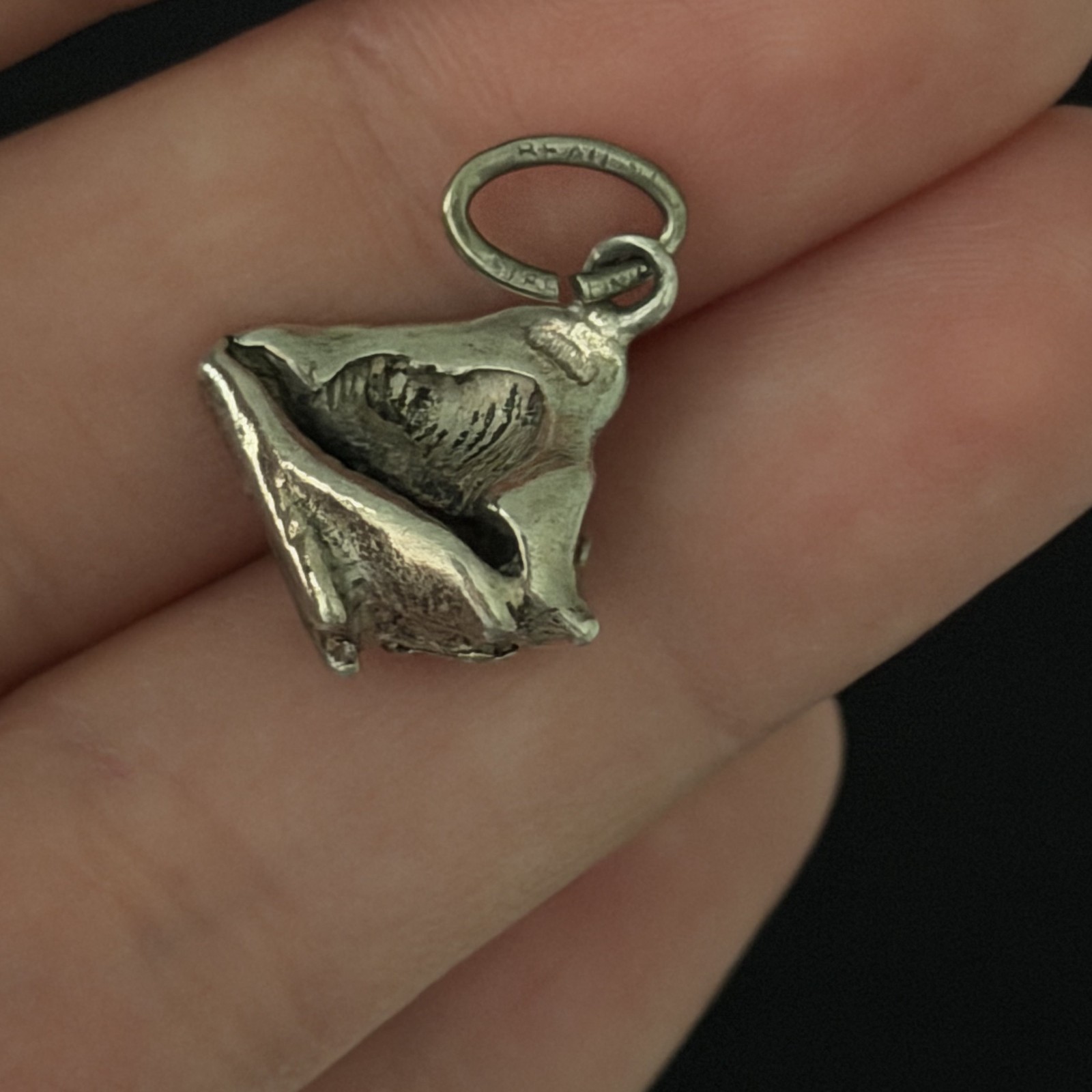 Vintage Sterling Silver Conch Shell Charm Pendant