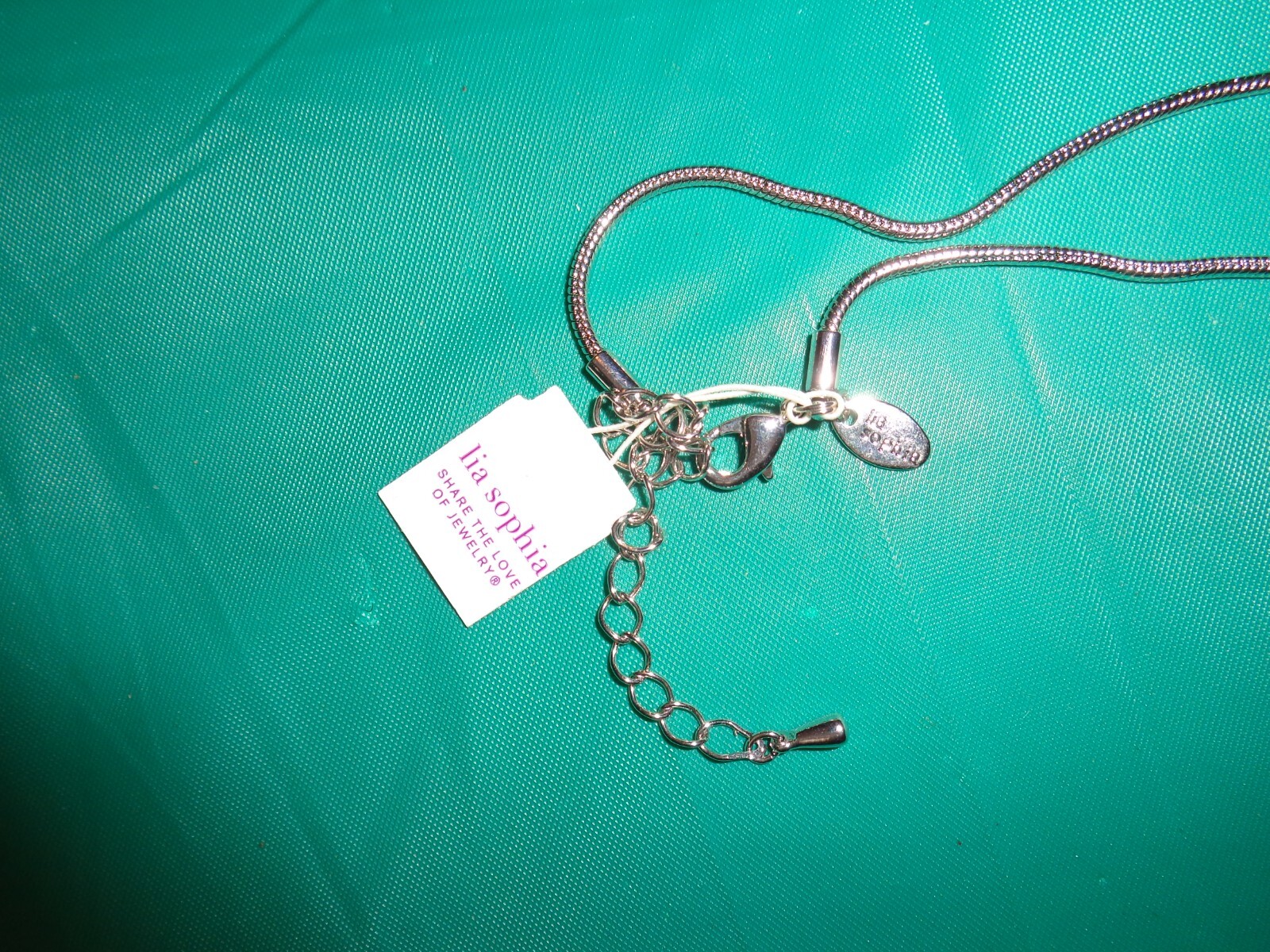 NWT Lia Sophia Queue Silvertone Blue Enamel Clear Rhinestone Tiered Necklace