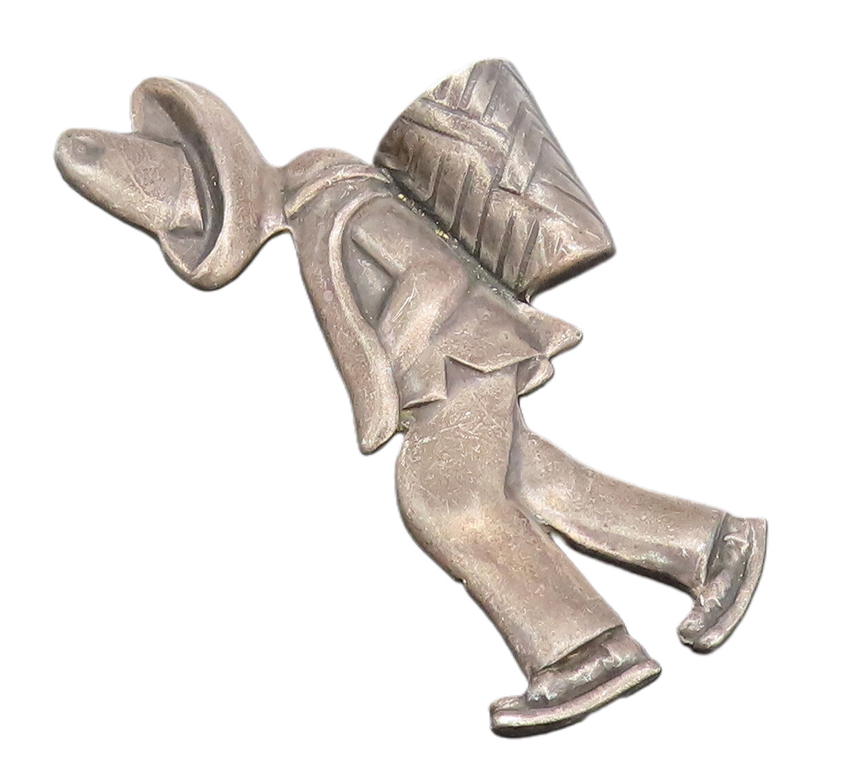 LOS CASTILLO TACO 925 Silver Vintage Antique Walking Boy Brooch Pin BP10305