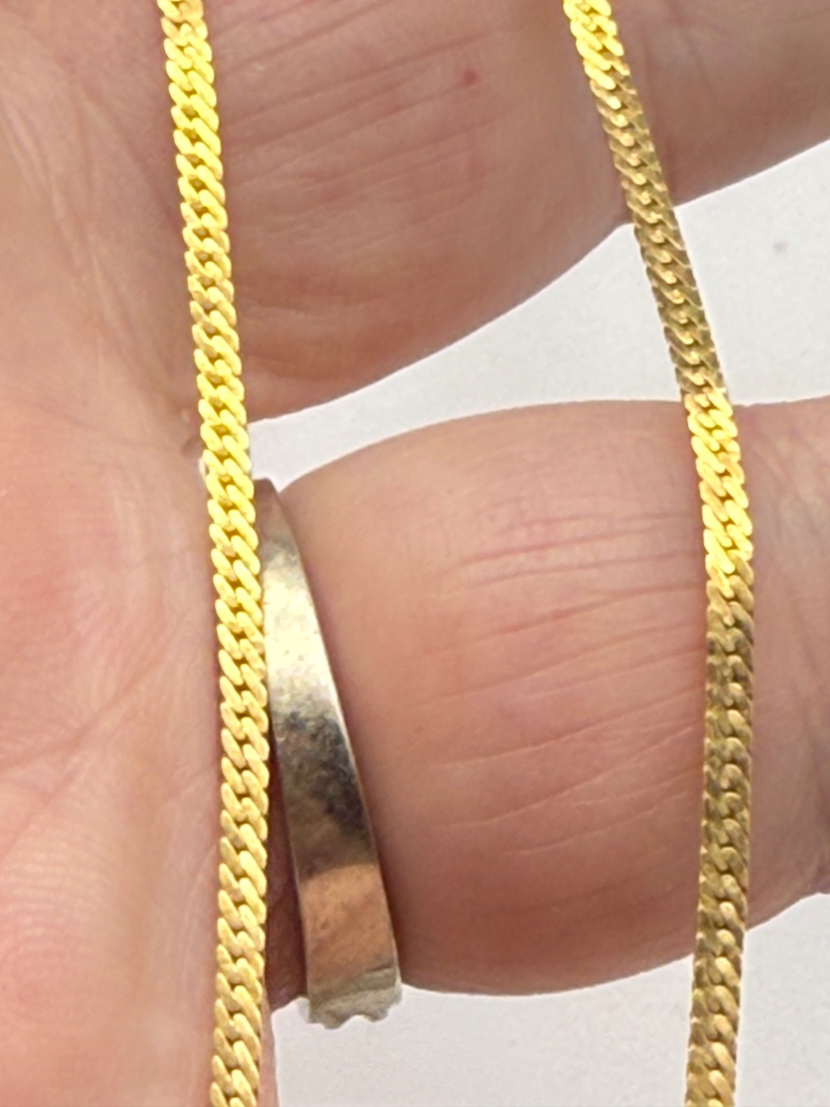 Vintage Monet Necklace Gold Tone Herringbone Chain 18″ with Sister Clasp