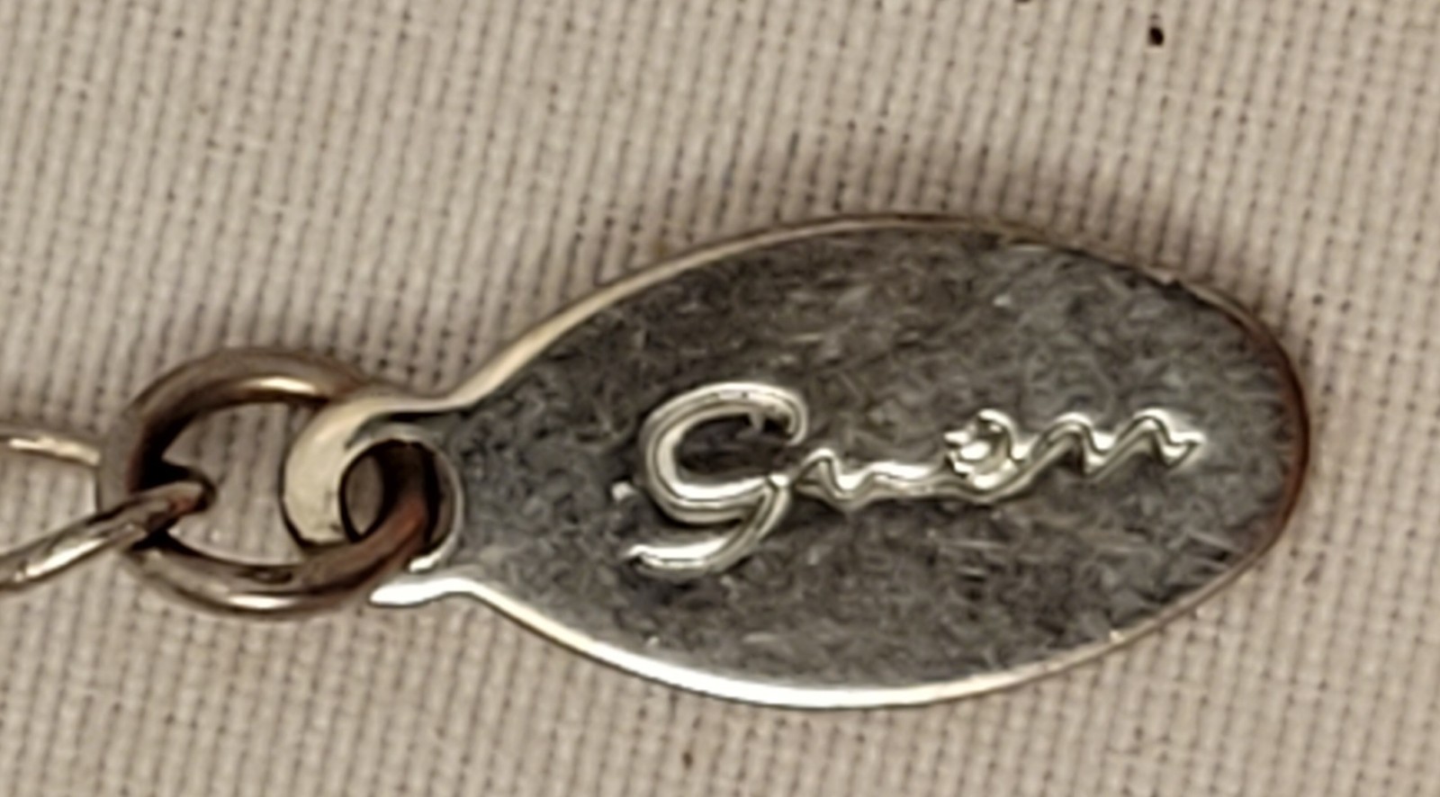 Gwen Women’s Silver Tone Necklace with Salmon Colored Large Plastic Links