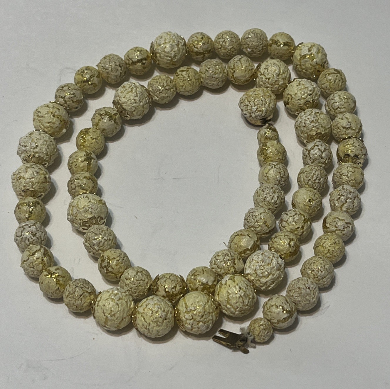Vintage Lemon Chiffon Popcorn Bead Necklace 23 Inch