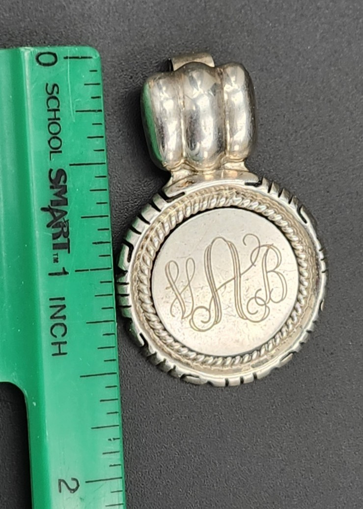 Old Vintage Sterling Silver 925 MEX ID Mexican Identification Pendant 13 grams