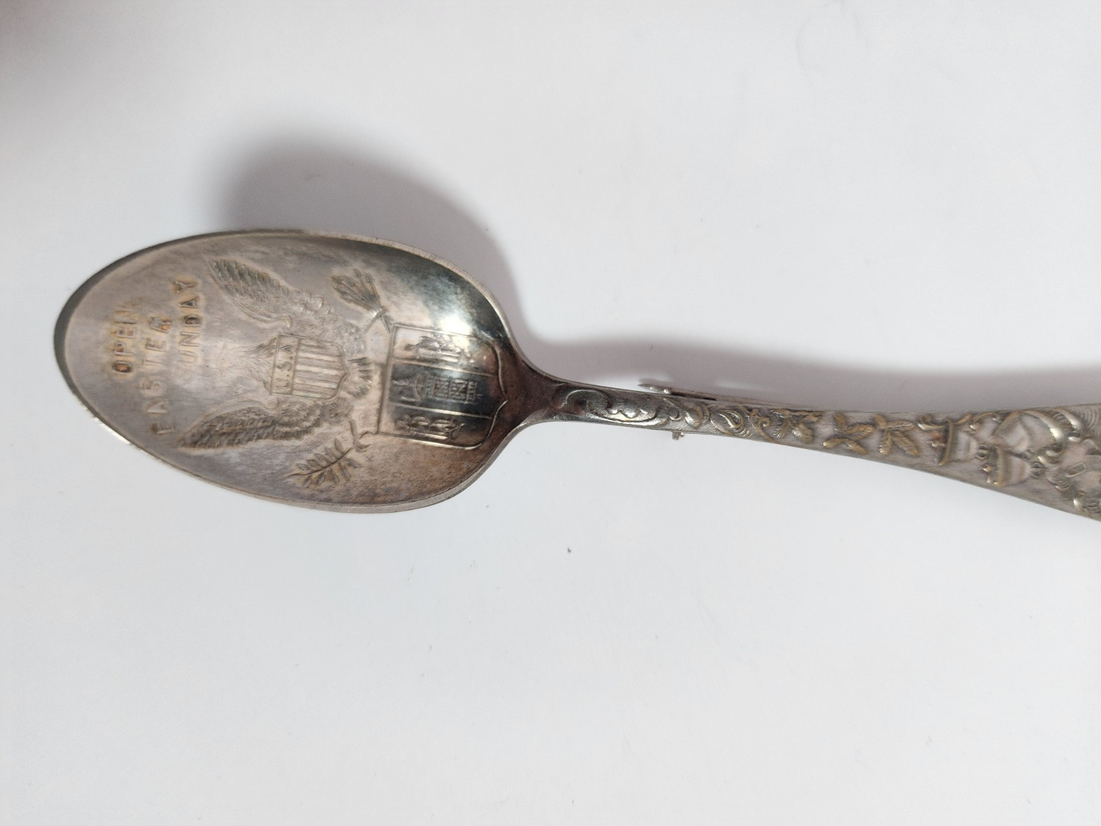 1900 Open Easter Sunday USA Vintage Souvenir Spoon Collectible