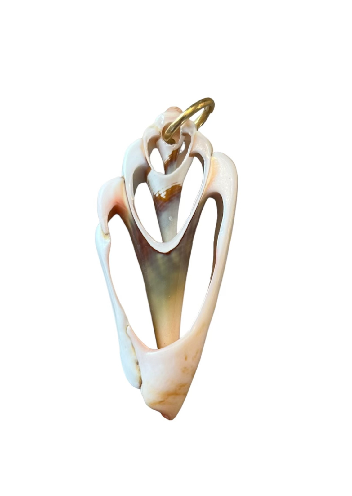 Women’s Natural Sea Shell Conch 80s Pendant No Chain Glossy 2.5″ Vintage Jewelry