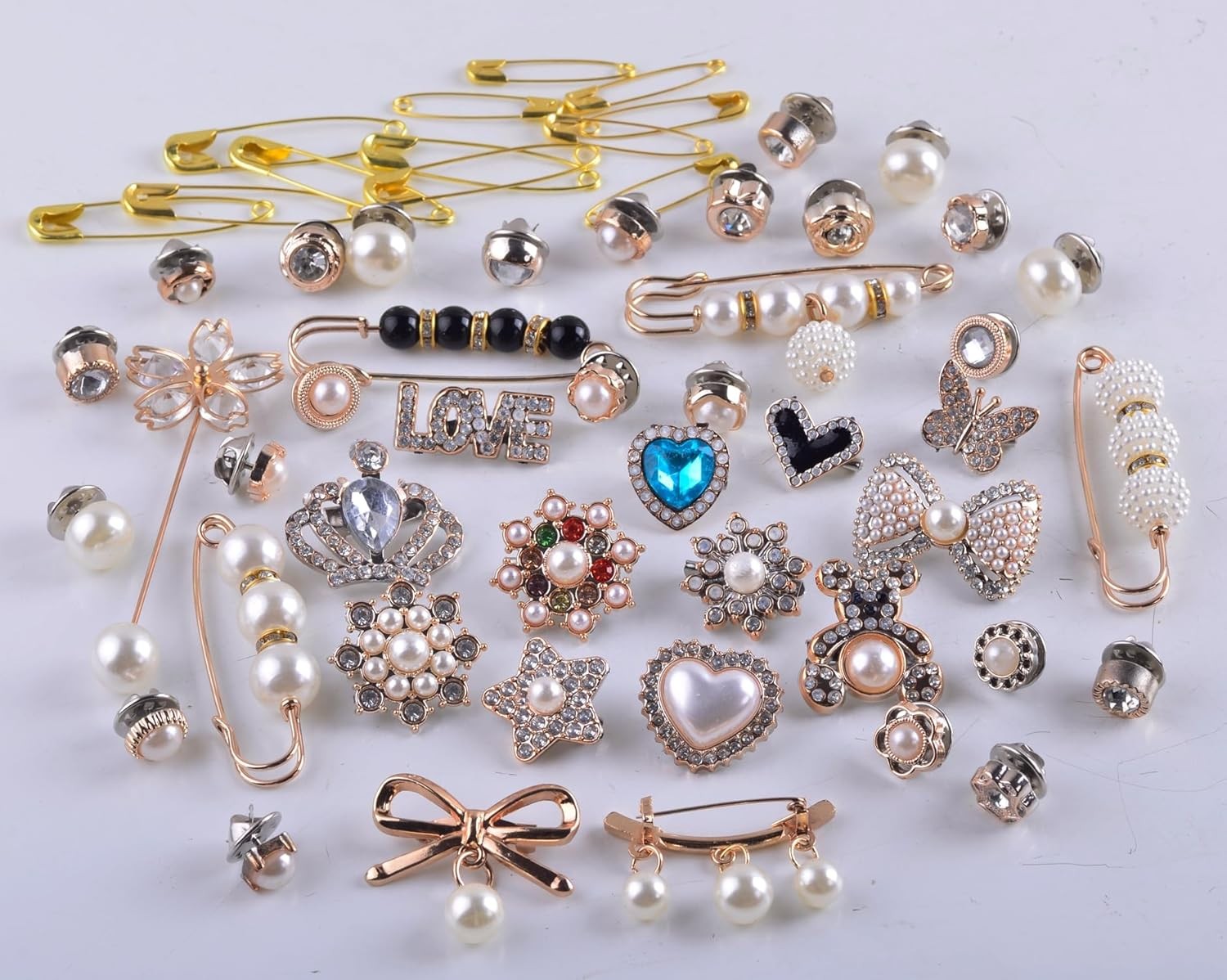 Charms for Socks Safety Pin Brooch,Sock Jewelry Charms,Brooch Pins,Pearls