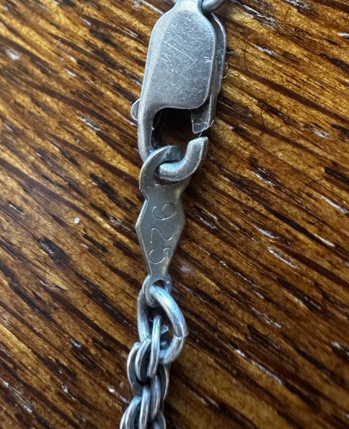 925 Sterling Silver Oxidized Twisted Rope Chain Necklace 20” 14.17g