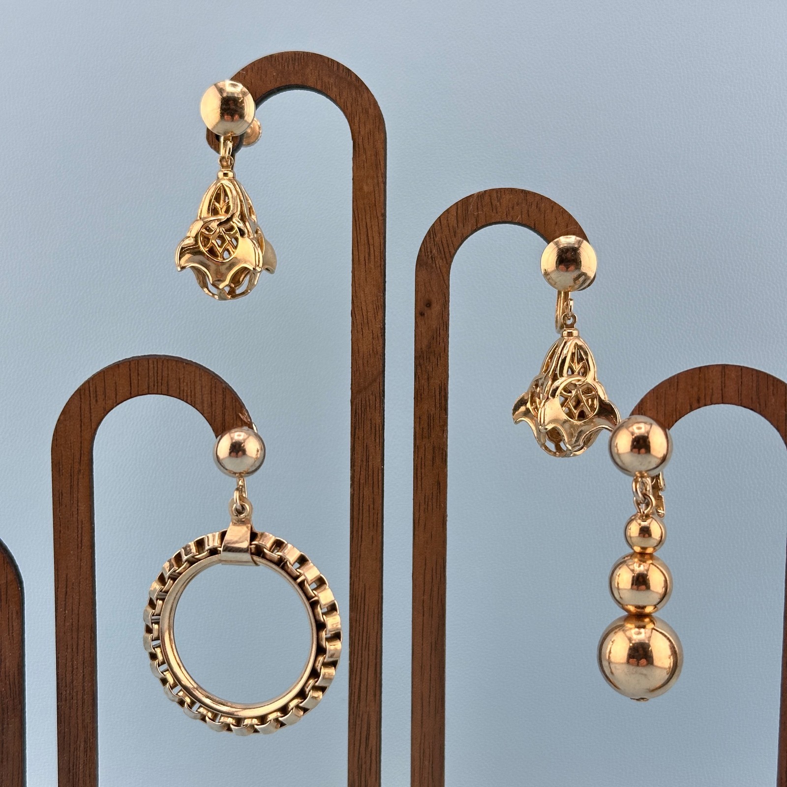 Vintage Earrings Lot Dangle Statement Balls Drop Hoop Etruscan Some Signed