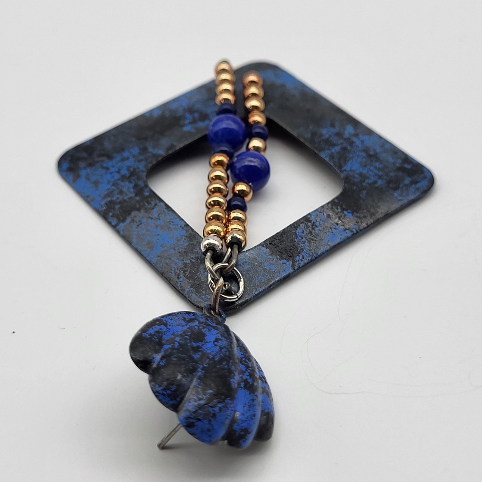 Amazing 80’s Bold enamel Geometric dangle earrings Festival Retro Flamboyant