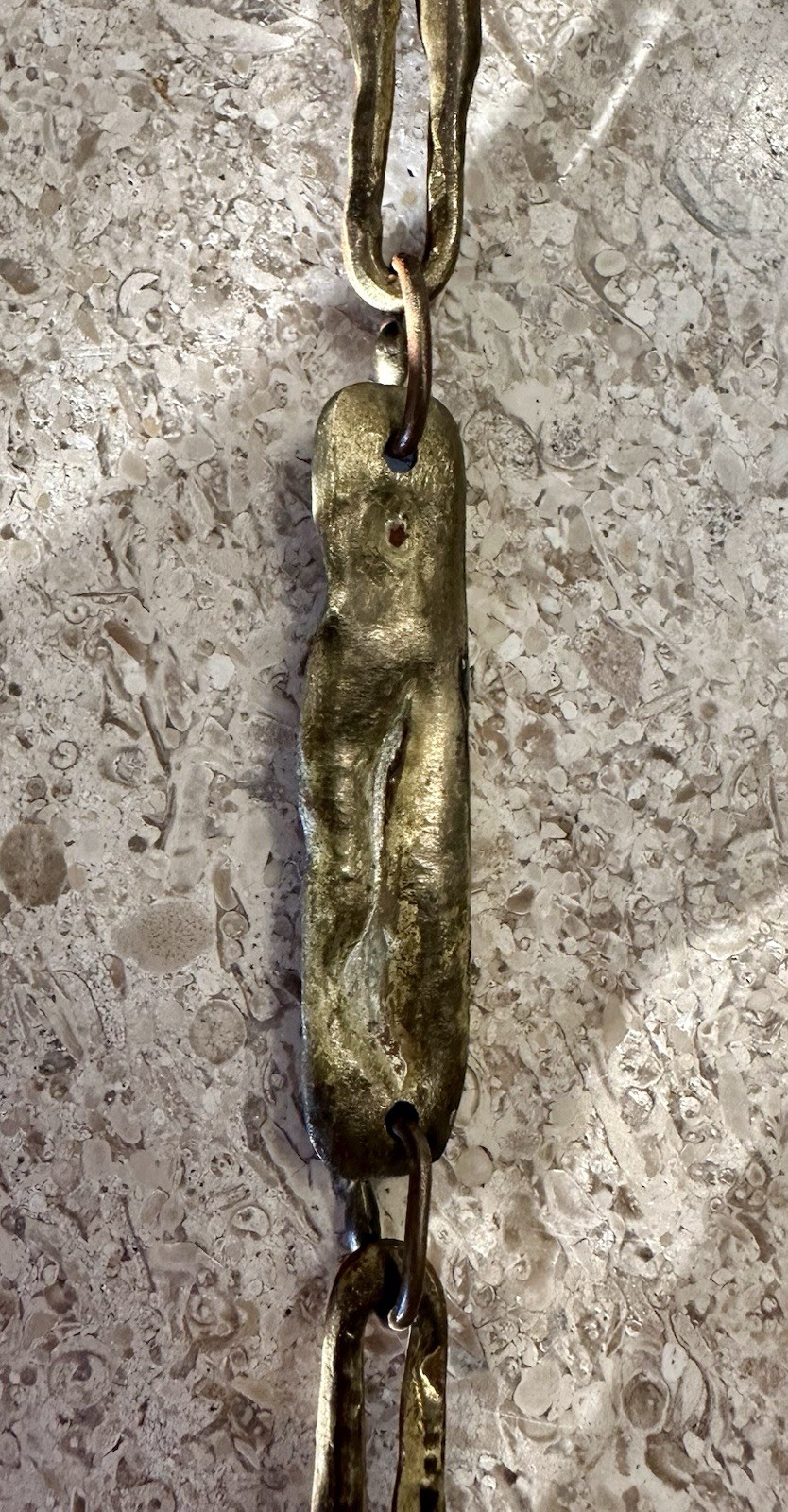 Vintage Armando Lozano The Kiss Bronze Brutalist Necklace Mexican Modernist Art