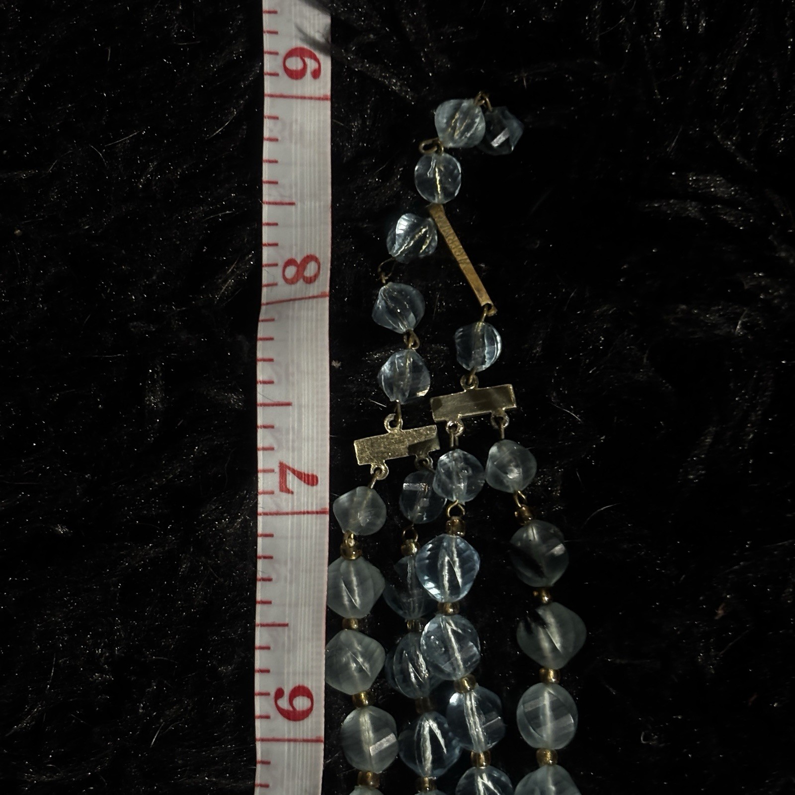 Vtg West Germany Blue Glass Bead Necklace And Multi Colored Clip On Earrings Set