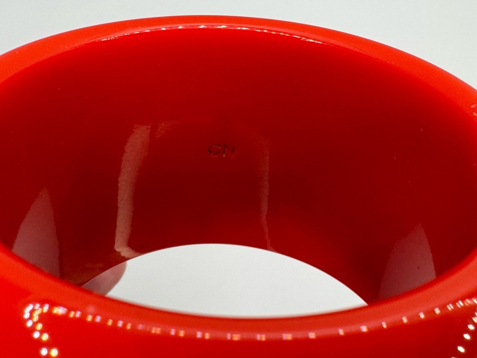 Rara Avis by Iris Apfel Red Plastic Style Dotted Bangle