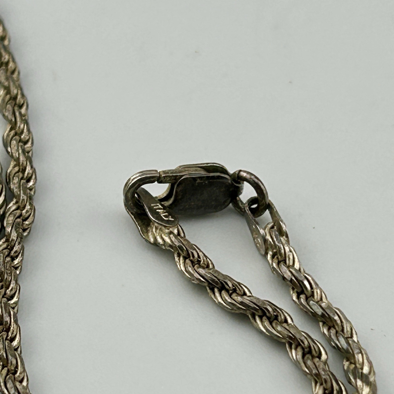 Sterling Wheat Spiga Silver Chain 925 Italy IJC 18″ 2.6mm 12g Spring Ring 80s