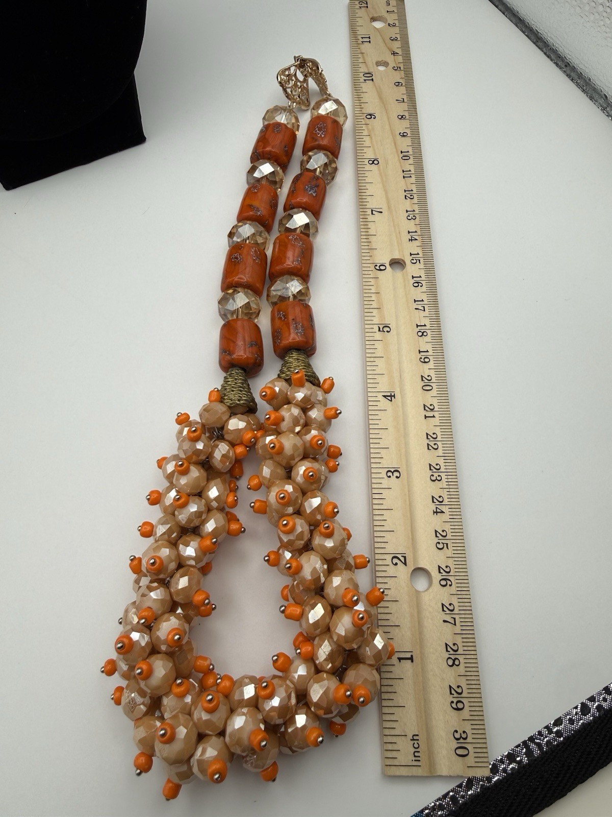 Vintage Chunky Statement Necklace Earrings Set Beads