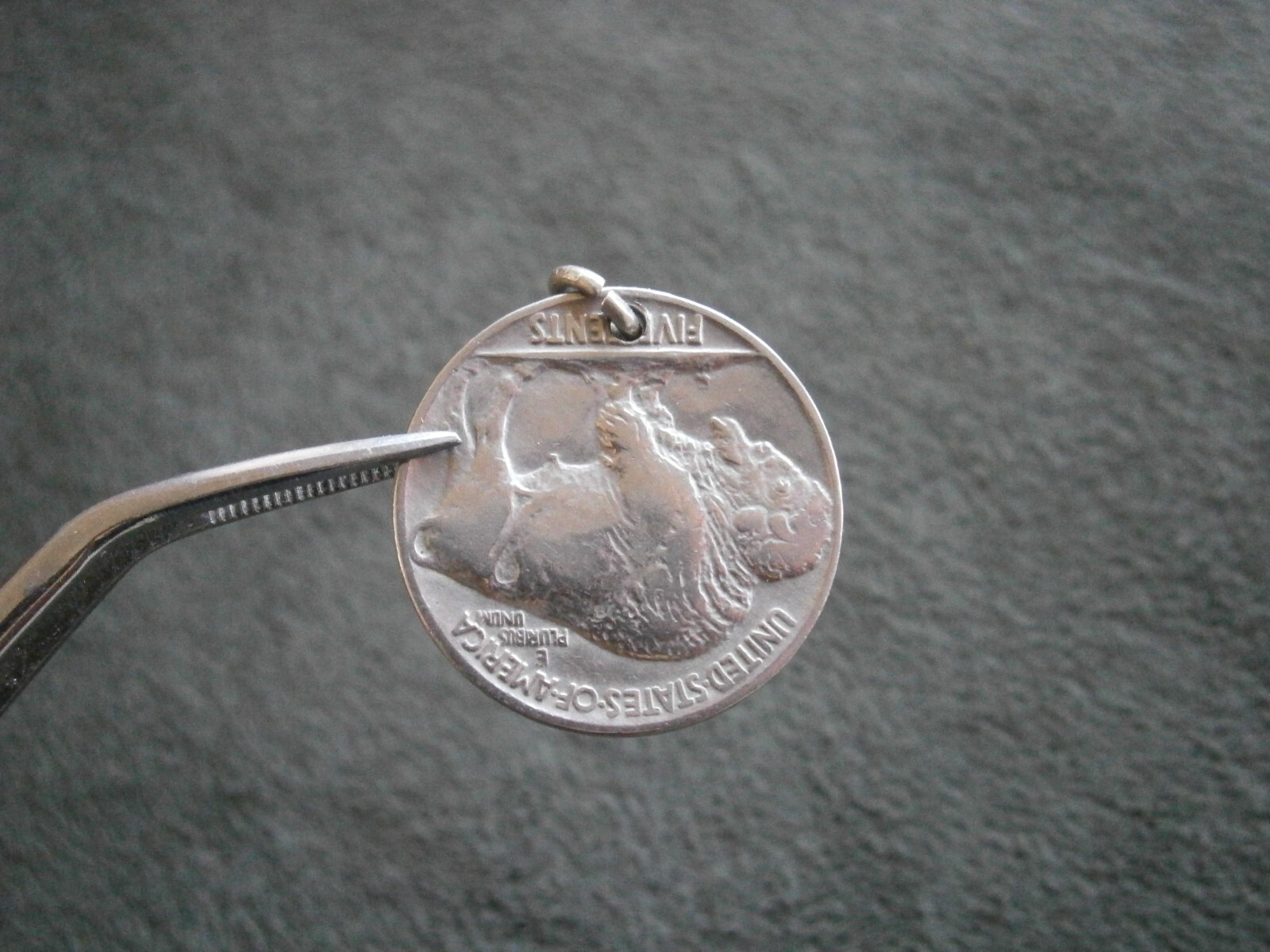 Indian Head Buffalo Nickel US 5 Cents Coin Vintage Bracelet Charm ~ 1930 ~ 3.5g