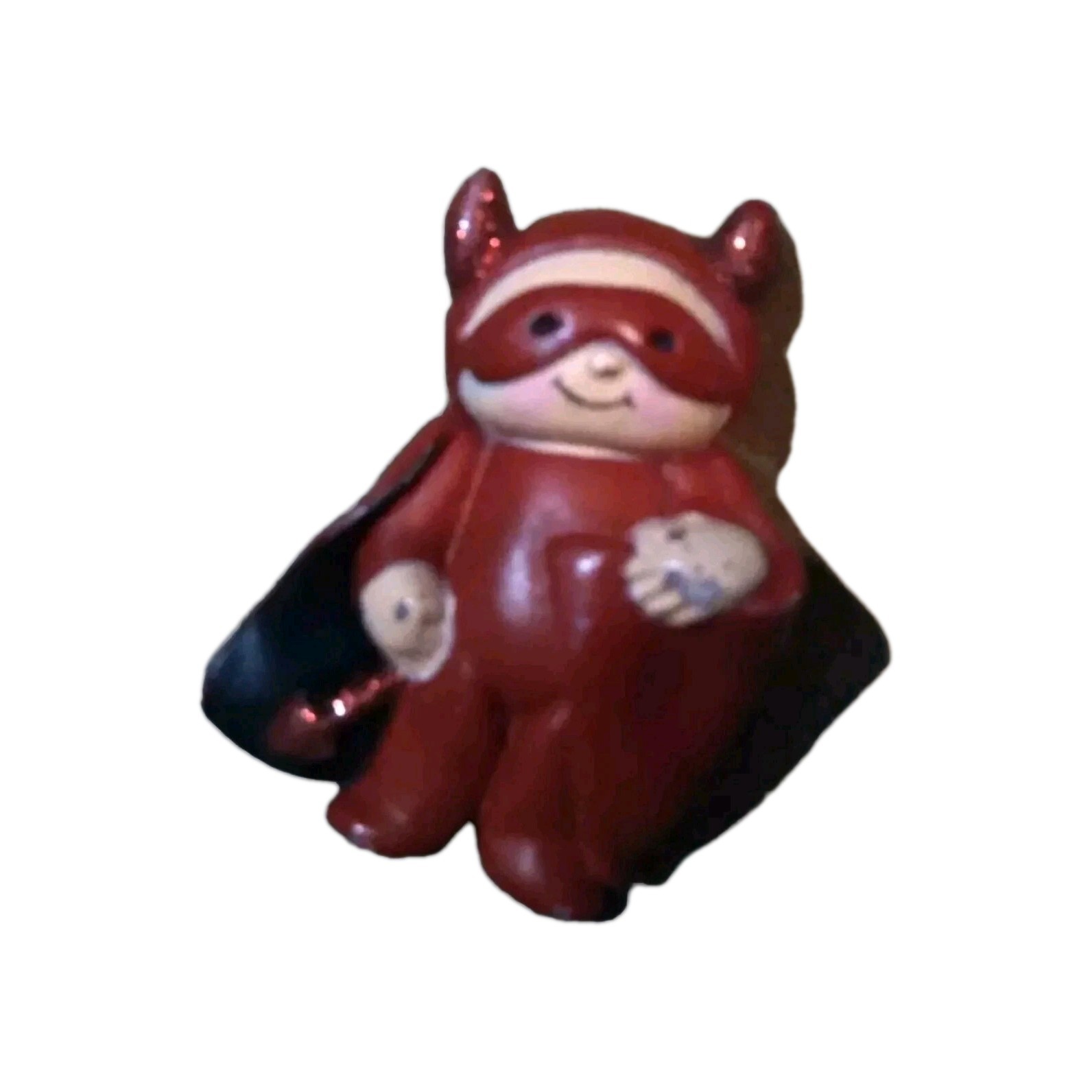 Brooch Pin Fun World Figural Vintage Valentine Red Devil Resin Glitter Halloween