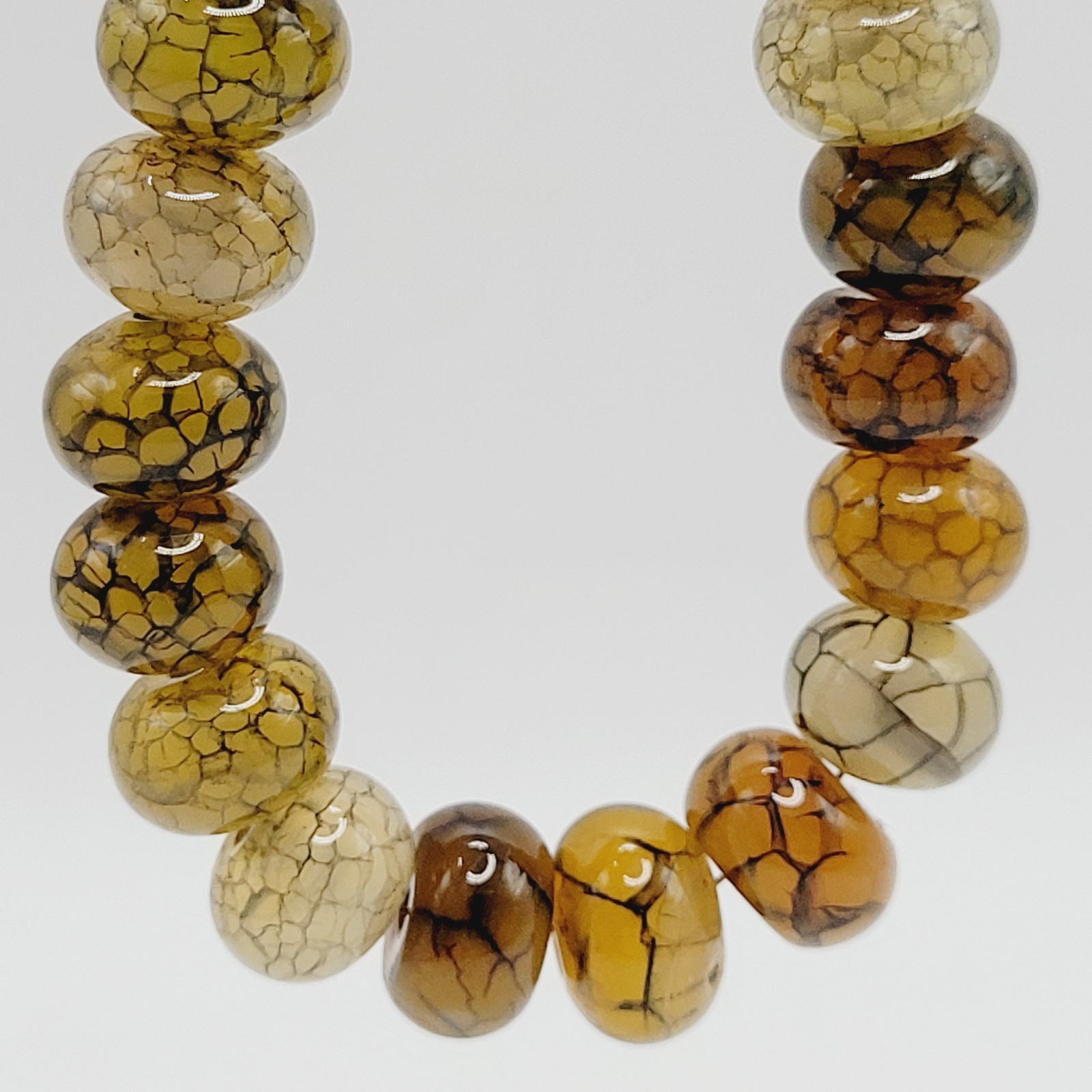 Dragon Vein Agate & Onyx Statement 925 Sterling S Hook Clasp Vtg Necklace 17 in
