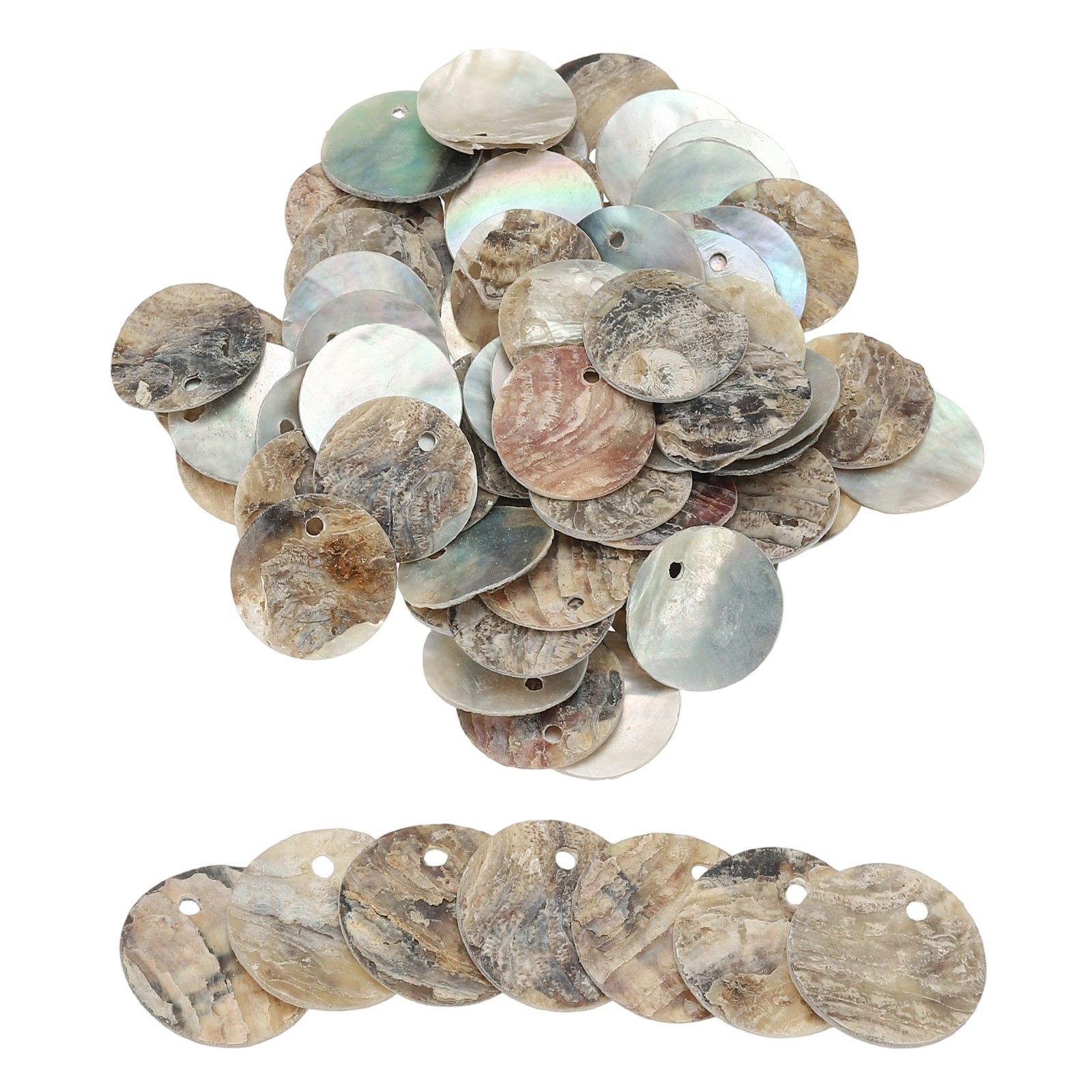 60Pcs Round Natural Capiz Shells 1.5cm/0.6″ Natural