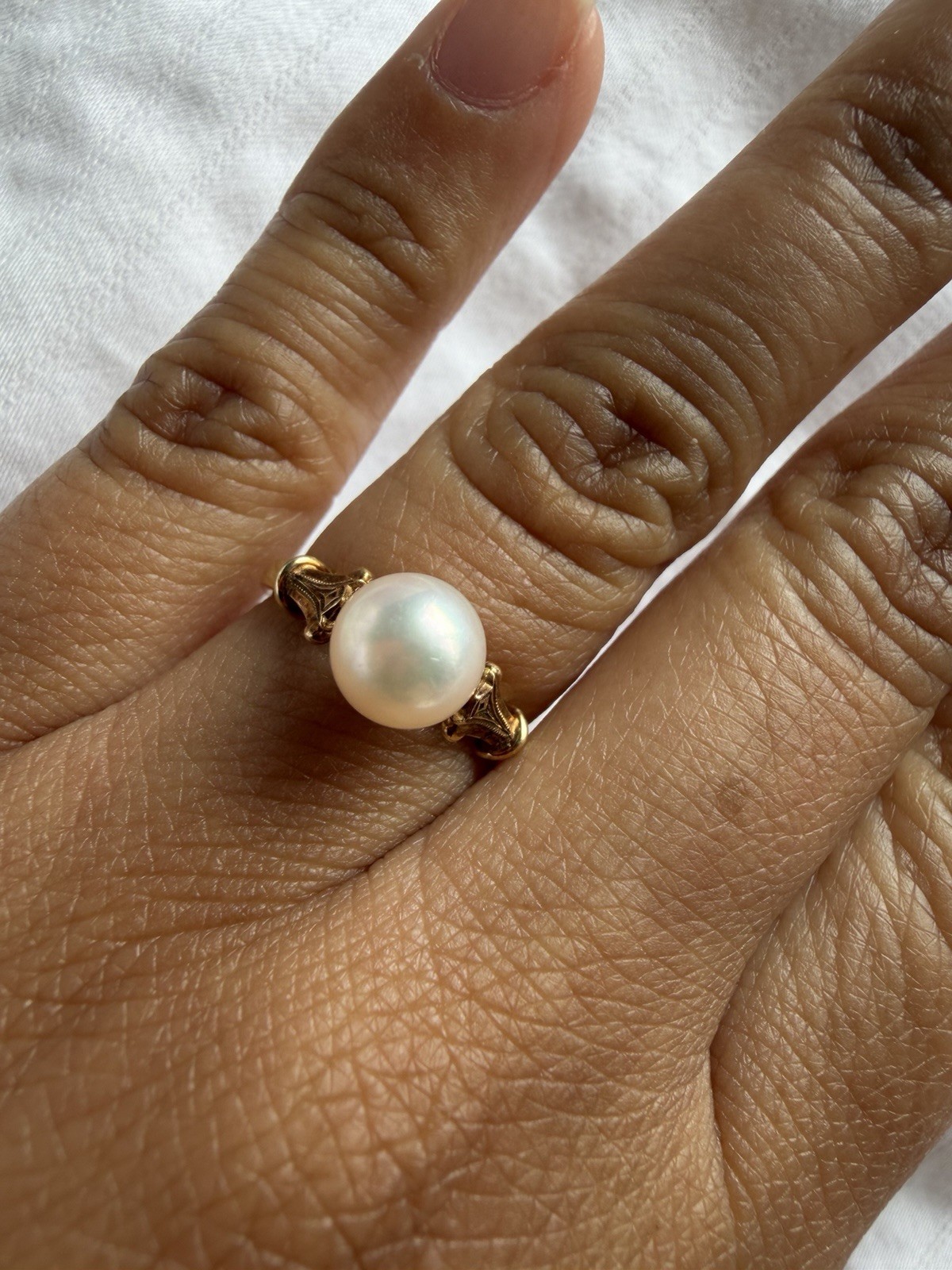 Vintage 14k Mikimoto Pearl Ring