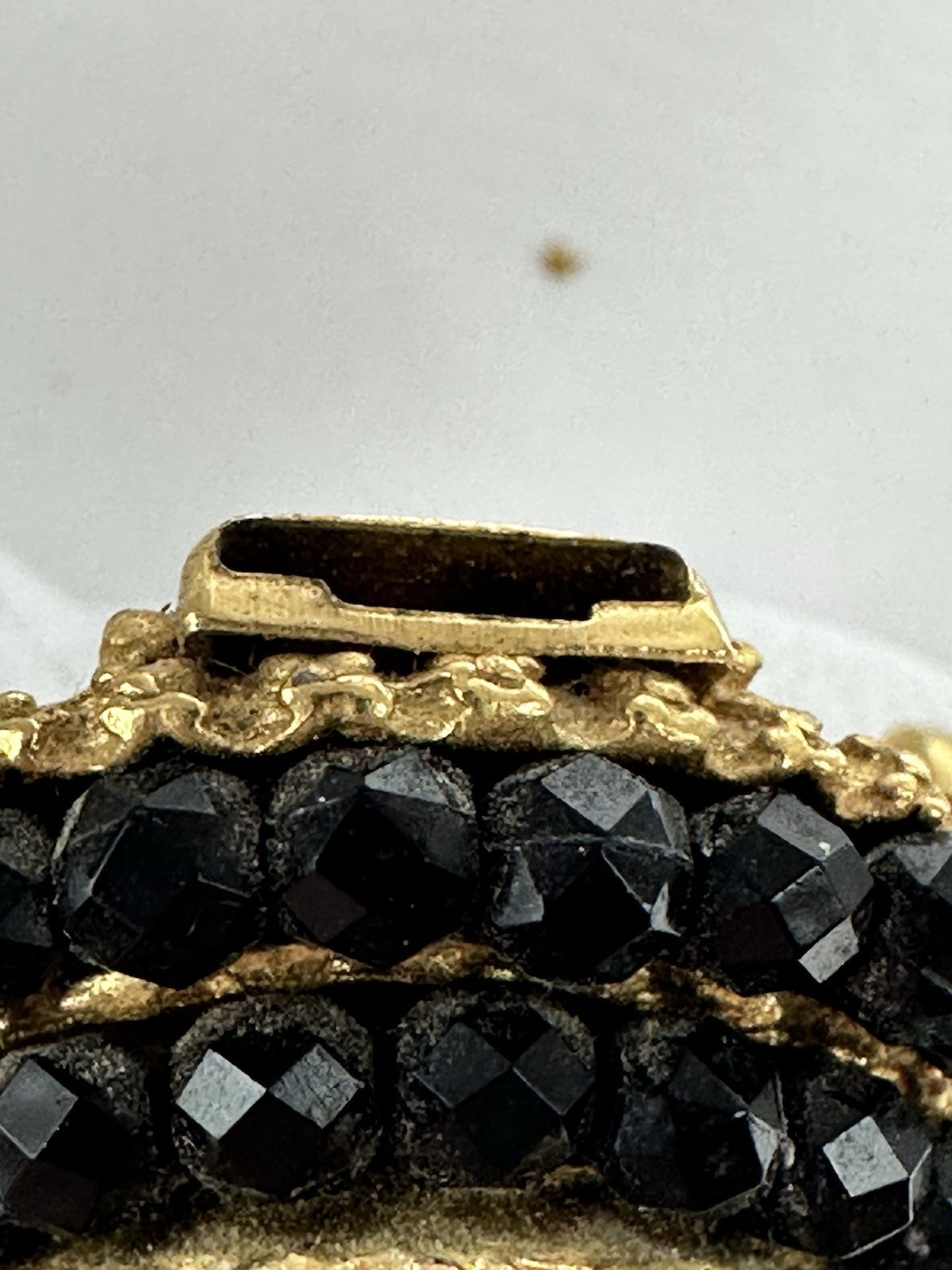 Vintage Vendome Black Crystal Brooch Gold Plated Convertible Pendant
