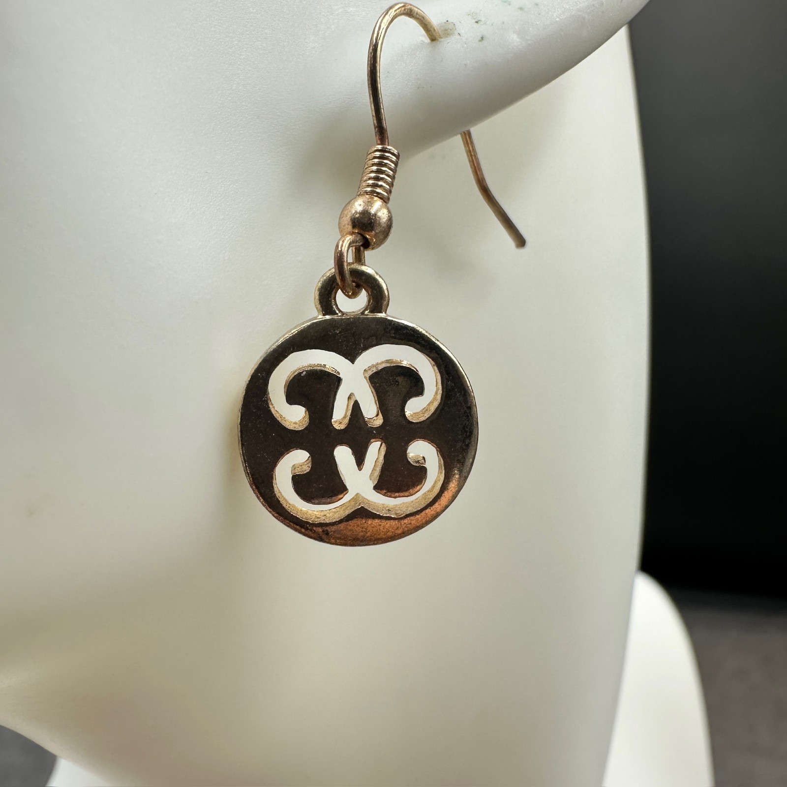 Vintage Gold-Tone Spiritual Symbolic Fashion Pierced Hook Dangle Drop Earrings