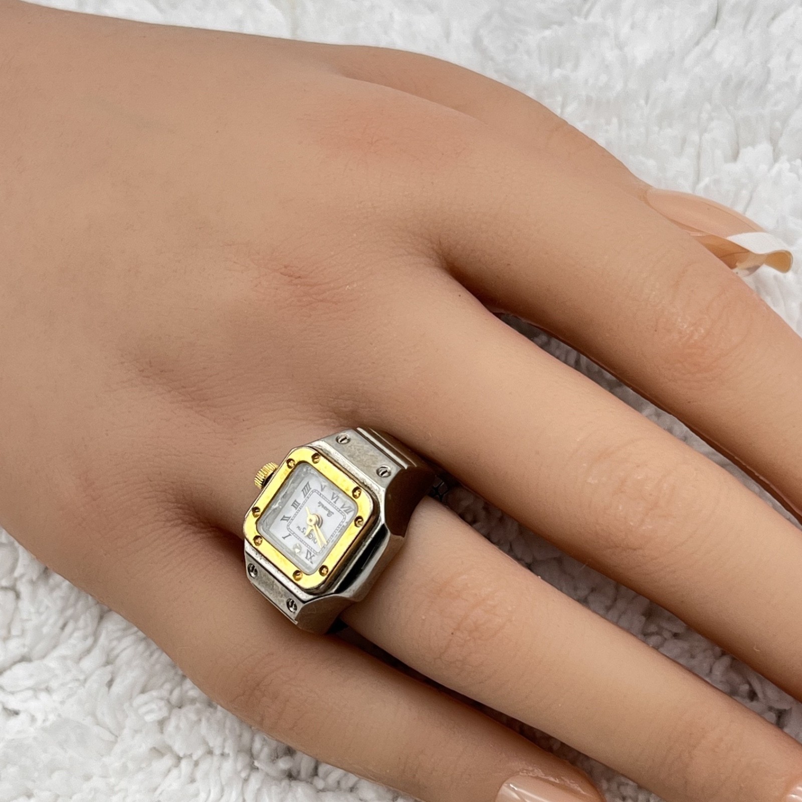 Vintage Digits Bonetto Watch Ring Stretch Band OS NOT RUNNING