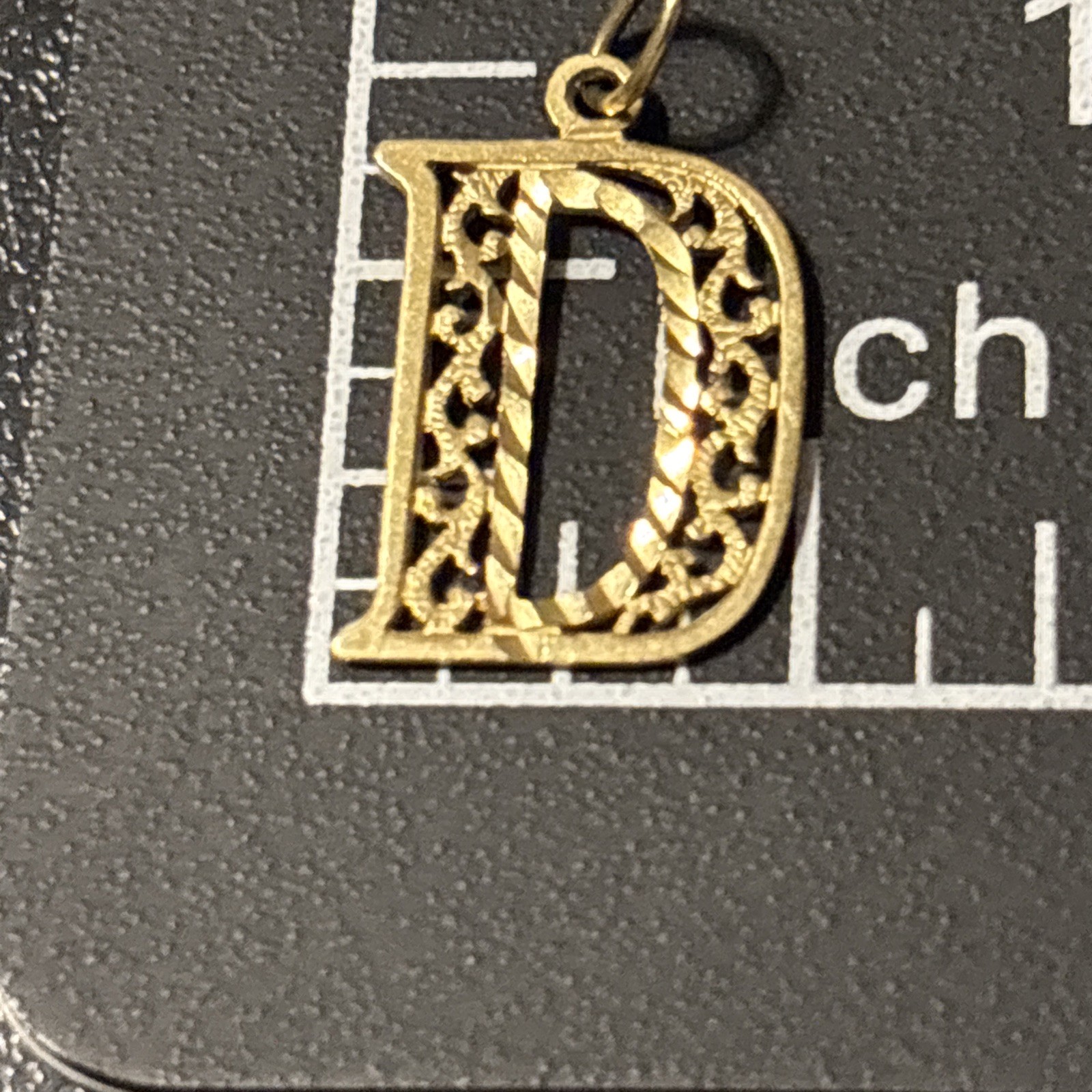 Ornate Filigree D Charm 14 K Deborah,Deb,Dana,Danielle, Darla,Donna,Dena,Davina