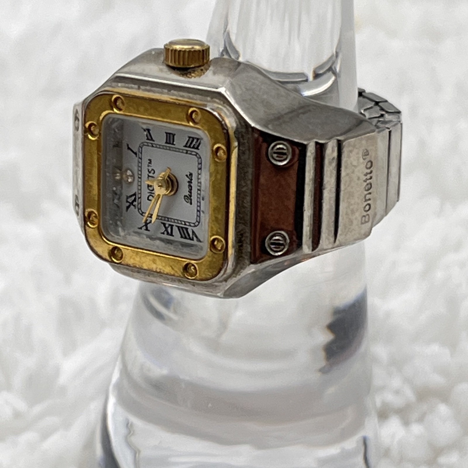 Vintage Digits Bonetto Watch Ring Stretch Band OS NOT RUNNING