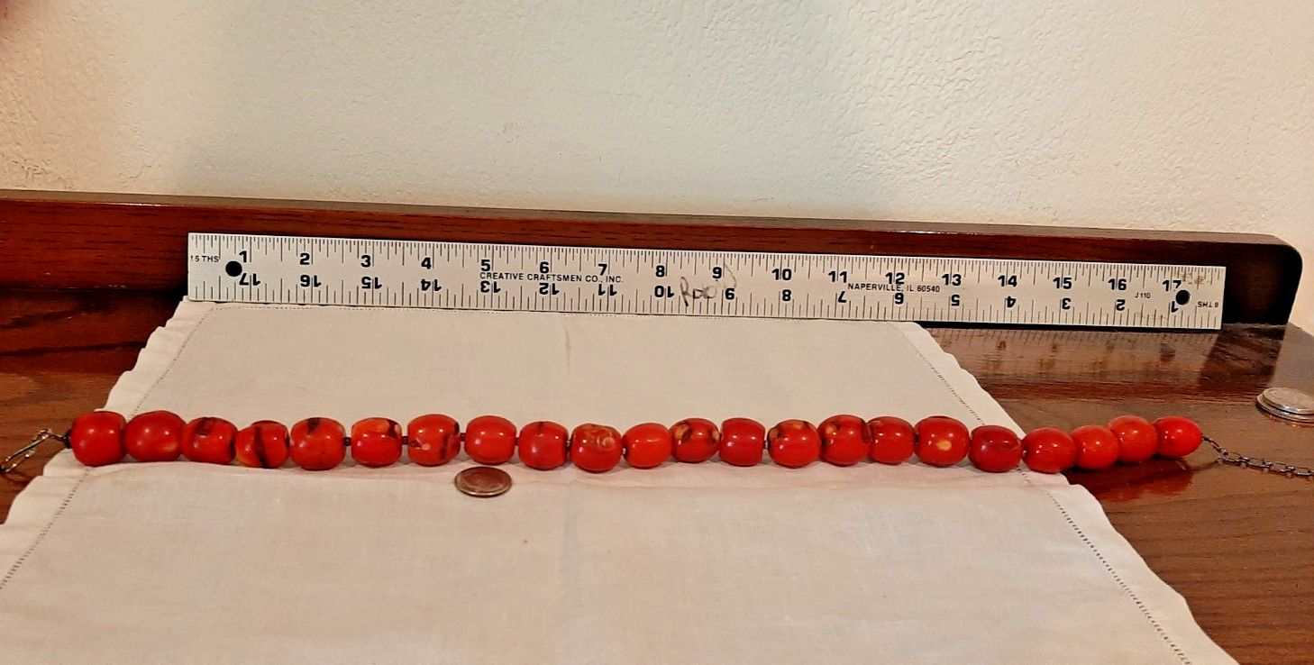 Vintage, Red Chunky Coral Necklace