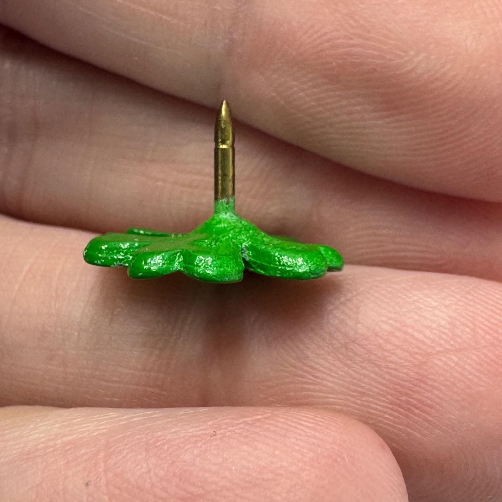 Vintage Irish Shamrock Clover Lapel Pin Tie Tack Green Enamel Holiday Souvenir