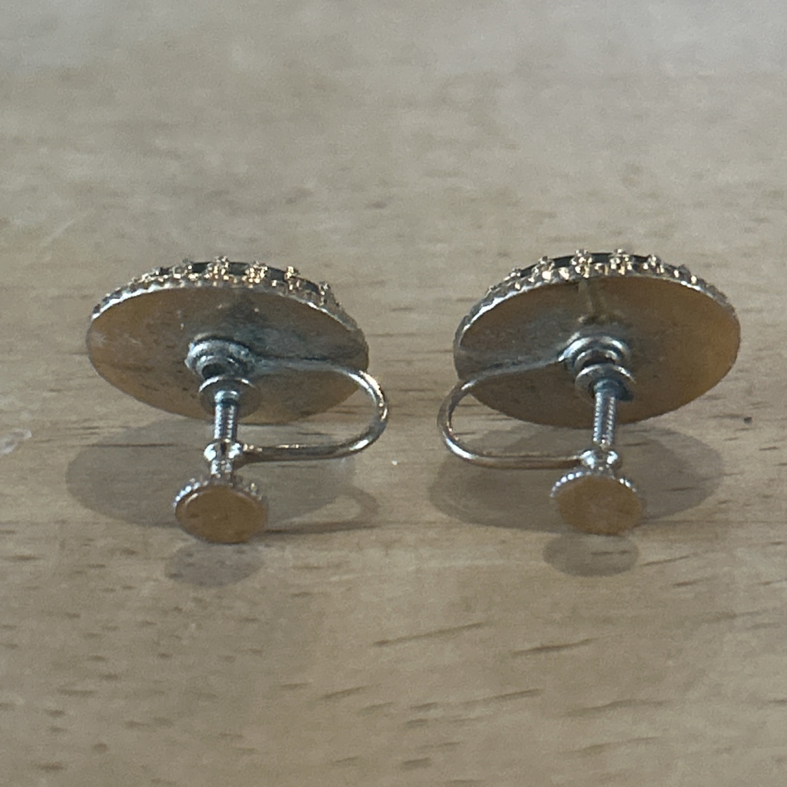 Vintage Jade (?) Screw Post Clip Earrings 1950’s