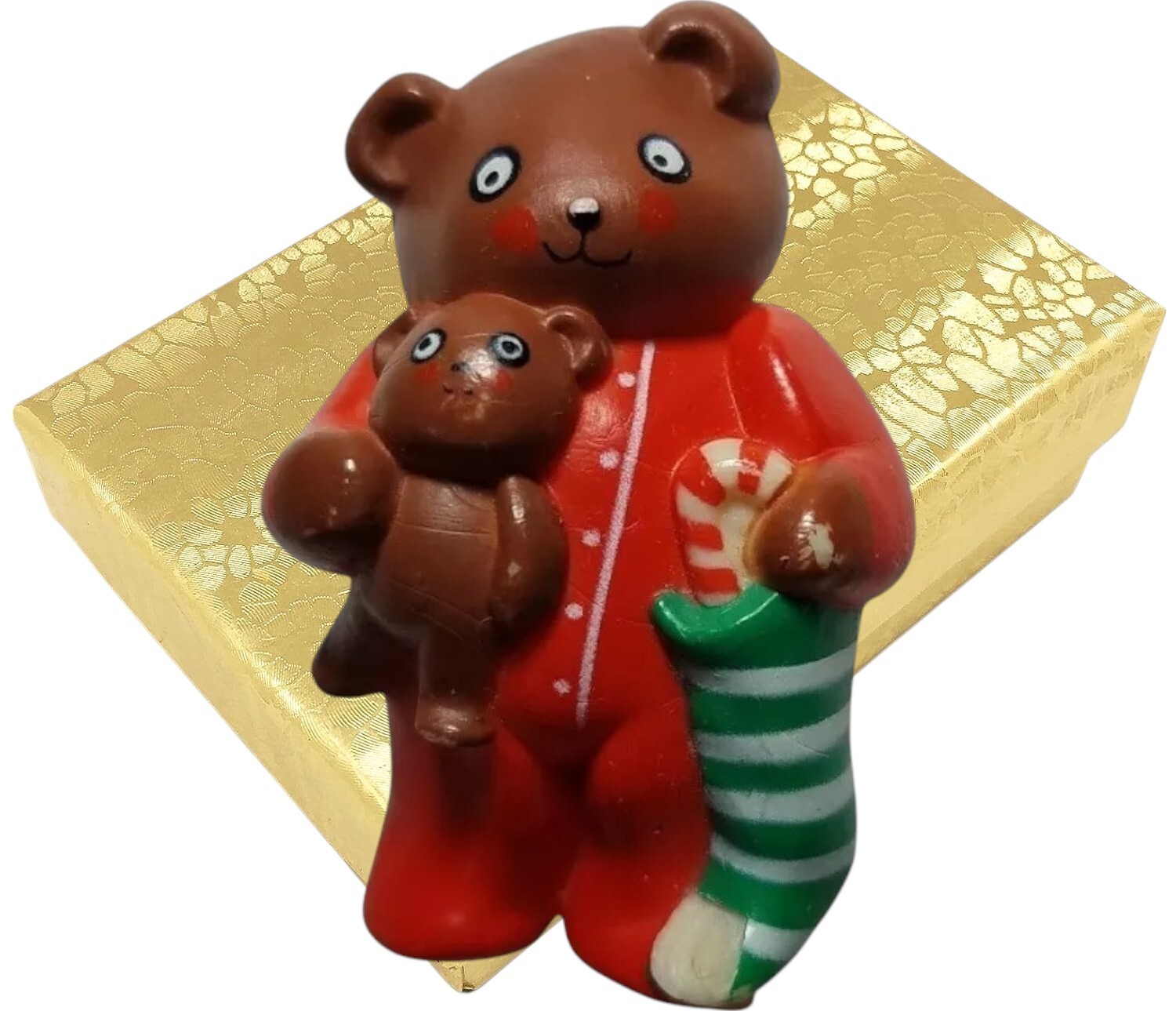 Christmas Pin Brooch 1979 Bear In PJ’s Stocking 7003 S. Lehman Fun World Vintage