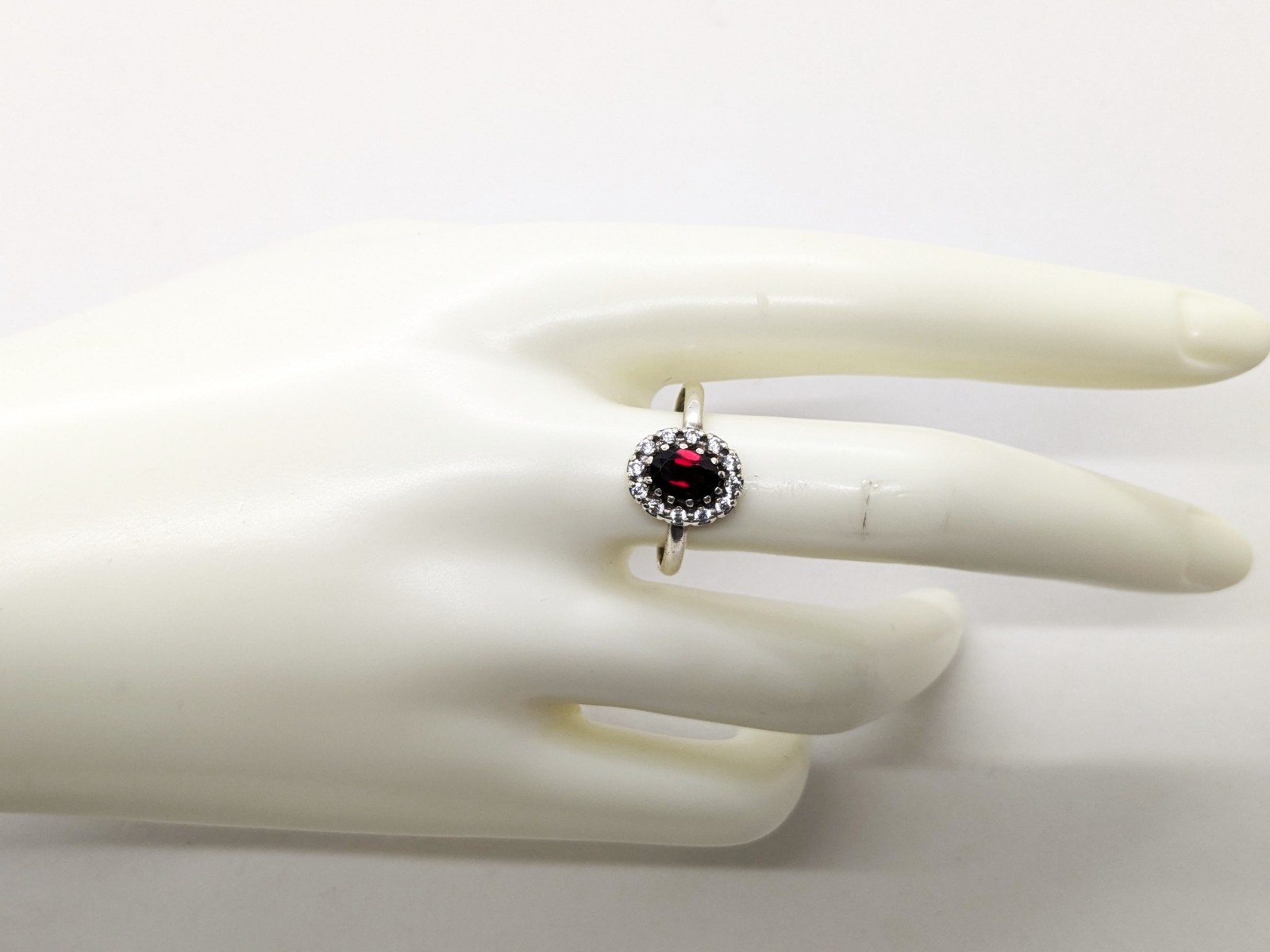 Vintage Luxury RING Silver 925 with Big Bright Garnet -size: 10US (17.5mm)| #71