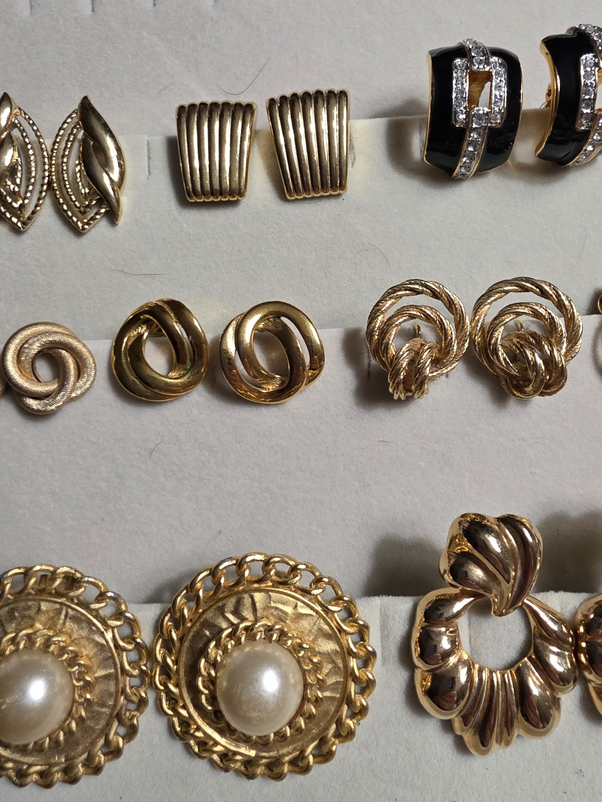 Vintage Monet Trifari Napier Lisner Clip Goldtone Earring Lot