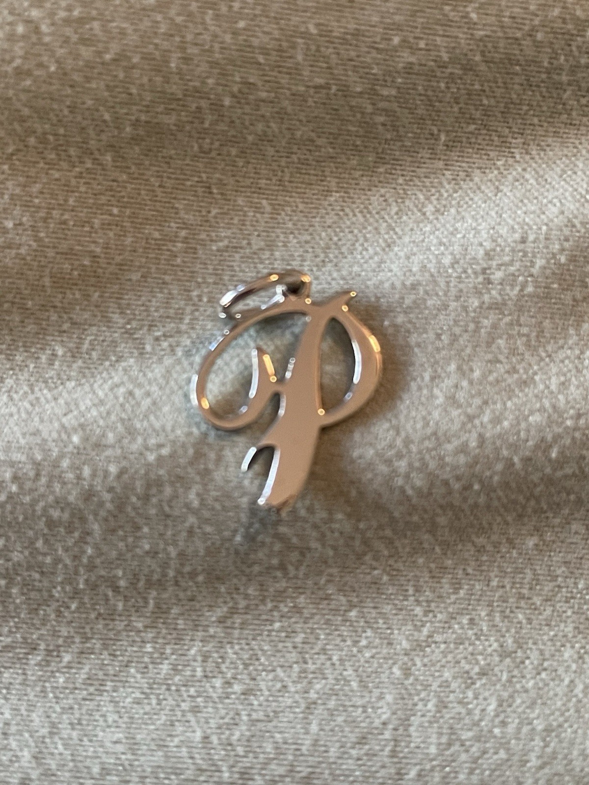 Vintage Initial Letter P Sterling Pendant Marked 925, As Is