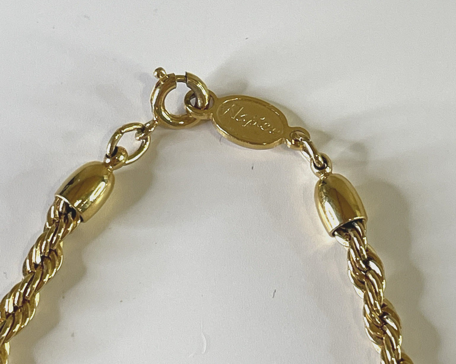 Vtg NAPIER Choker NECKLACE LOT Enamel Rope Chain Heavy Classic 3 Pieces 18″-24″
