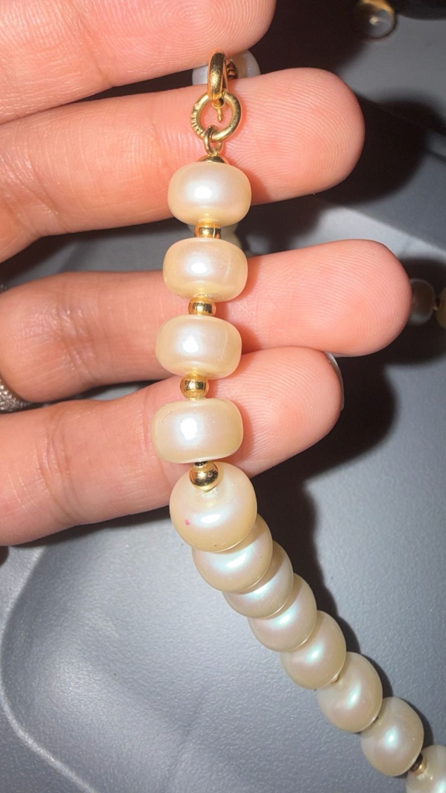 Vintage Napier Freshwater Pearl and Gold Tone Bead Necklace