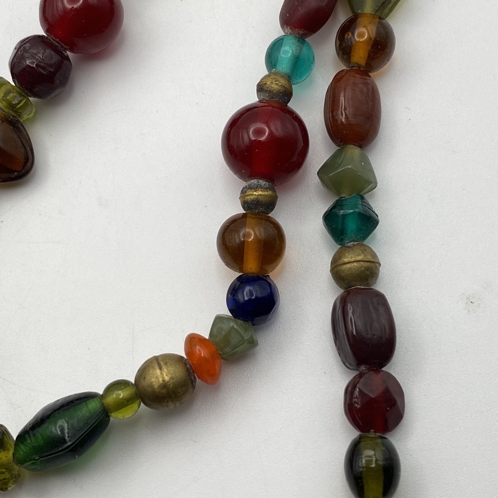 Vtg. Glass And Acrylic Beaded Necklace Long