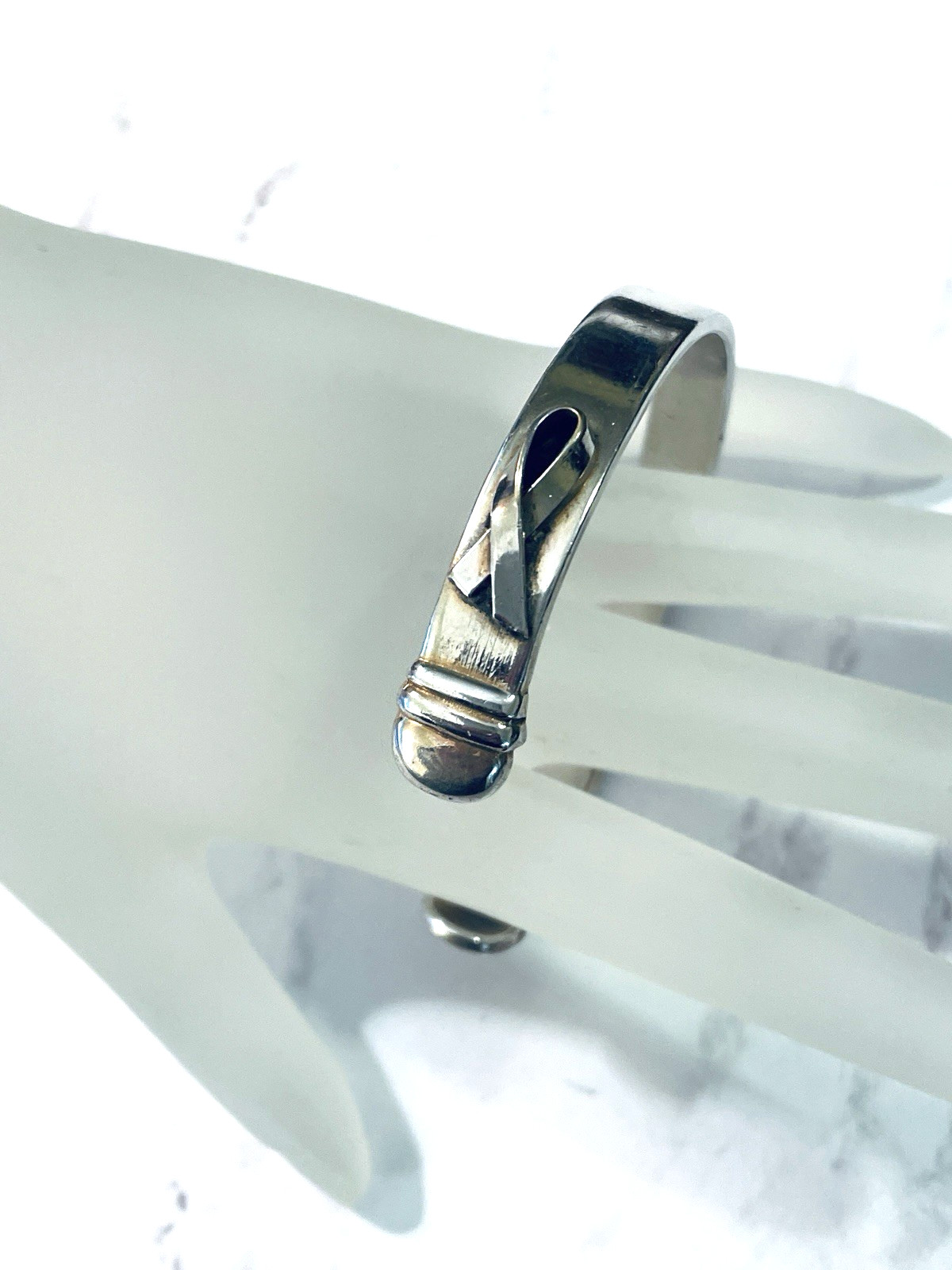 Cuff Bracelet “Until There’s a Cure” Breast Awareness Silverplated Made in Italy