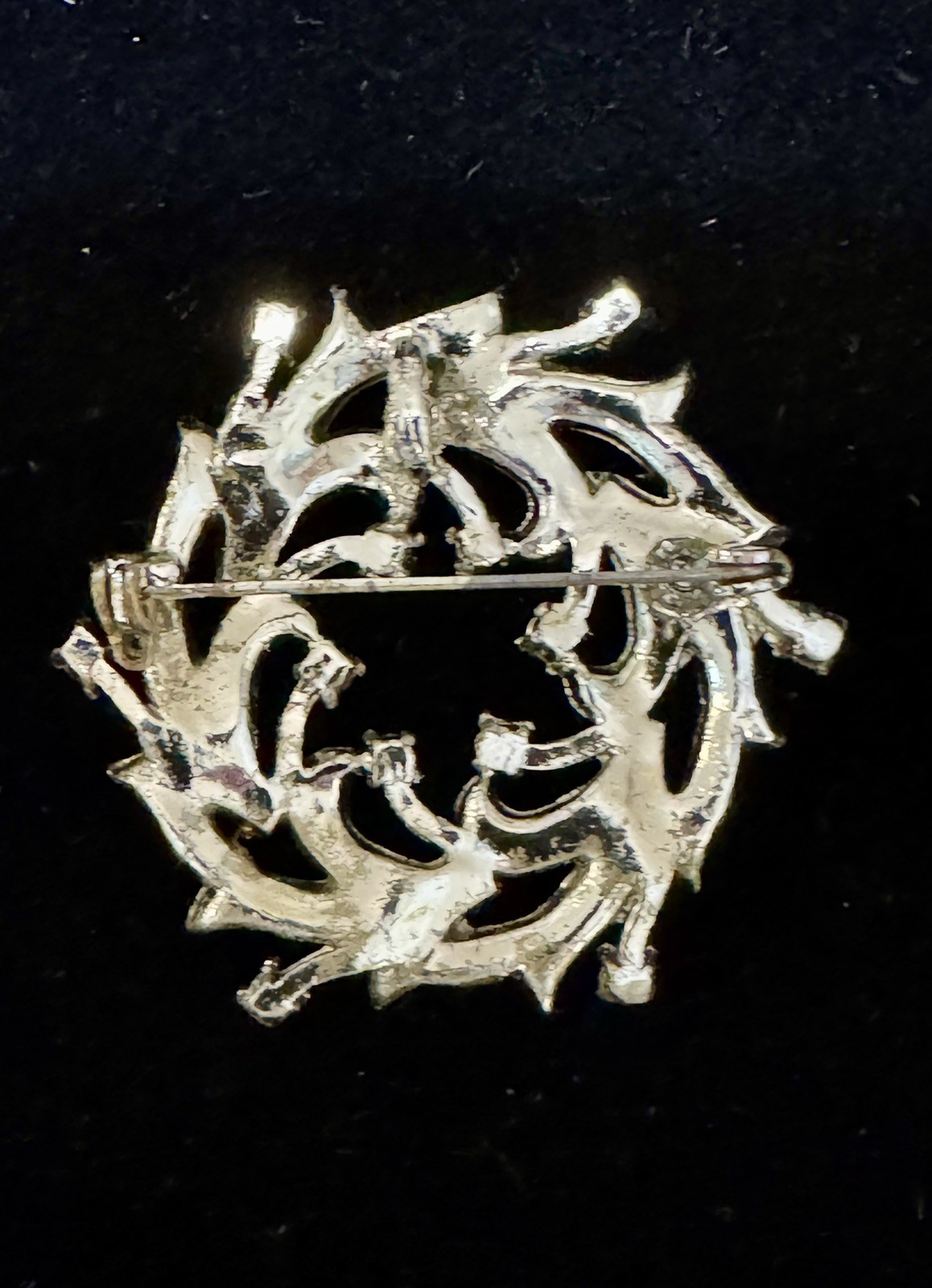 Vintage Light Blue & White Rhinestone Silver Tone Convertible Brooch & Pendant