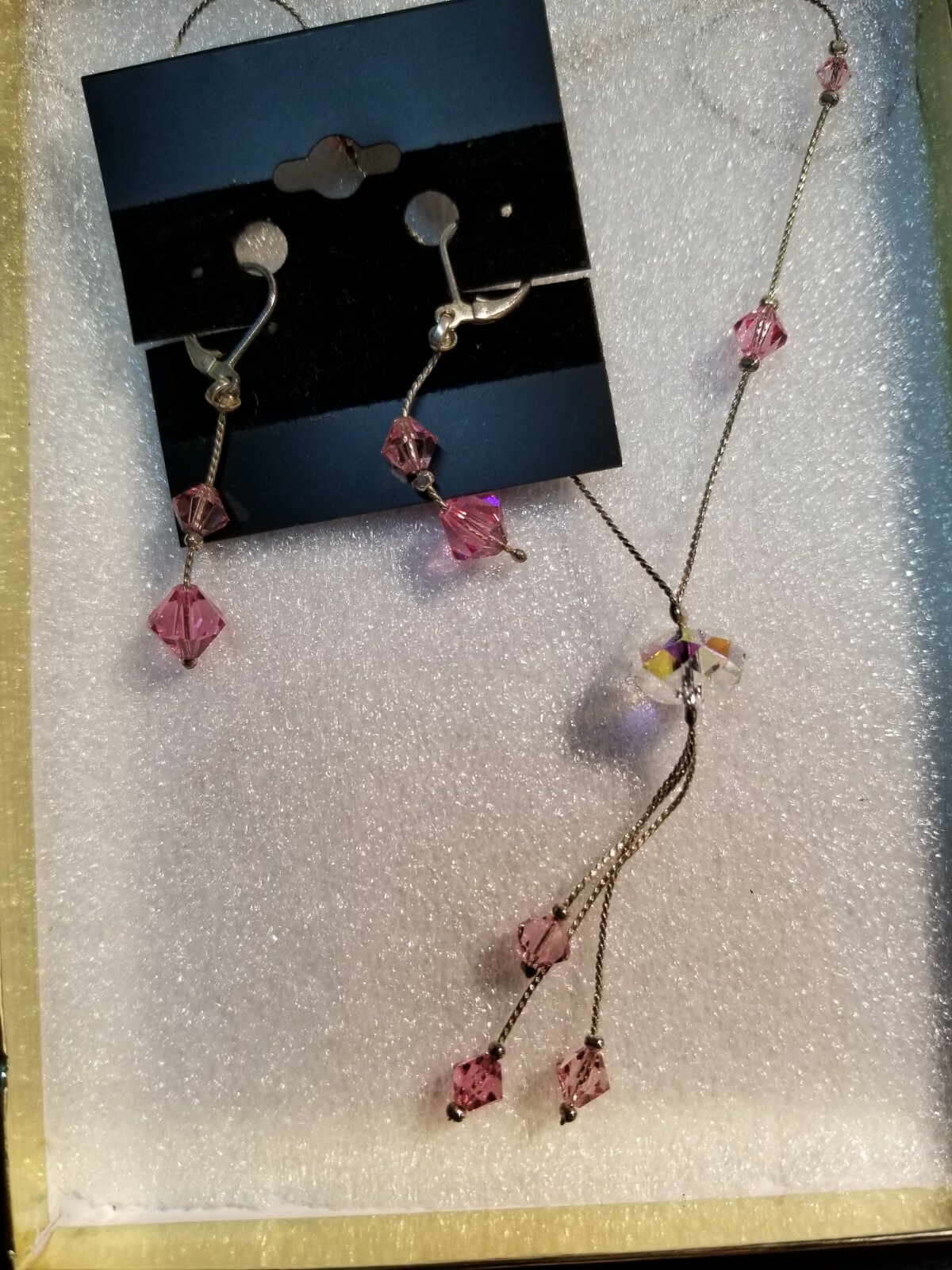 Stunning Swarovski Crystal/ Stirling Silver Choker Necklace And Earrings 2…