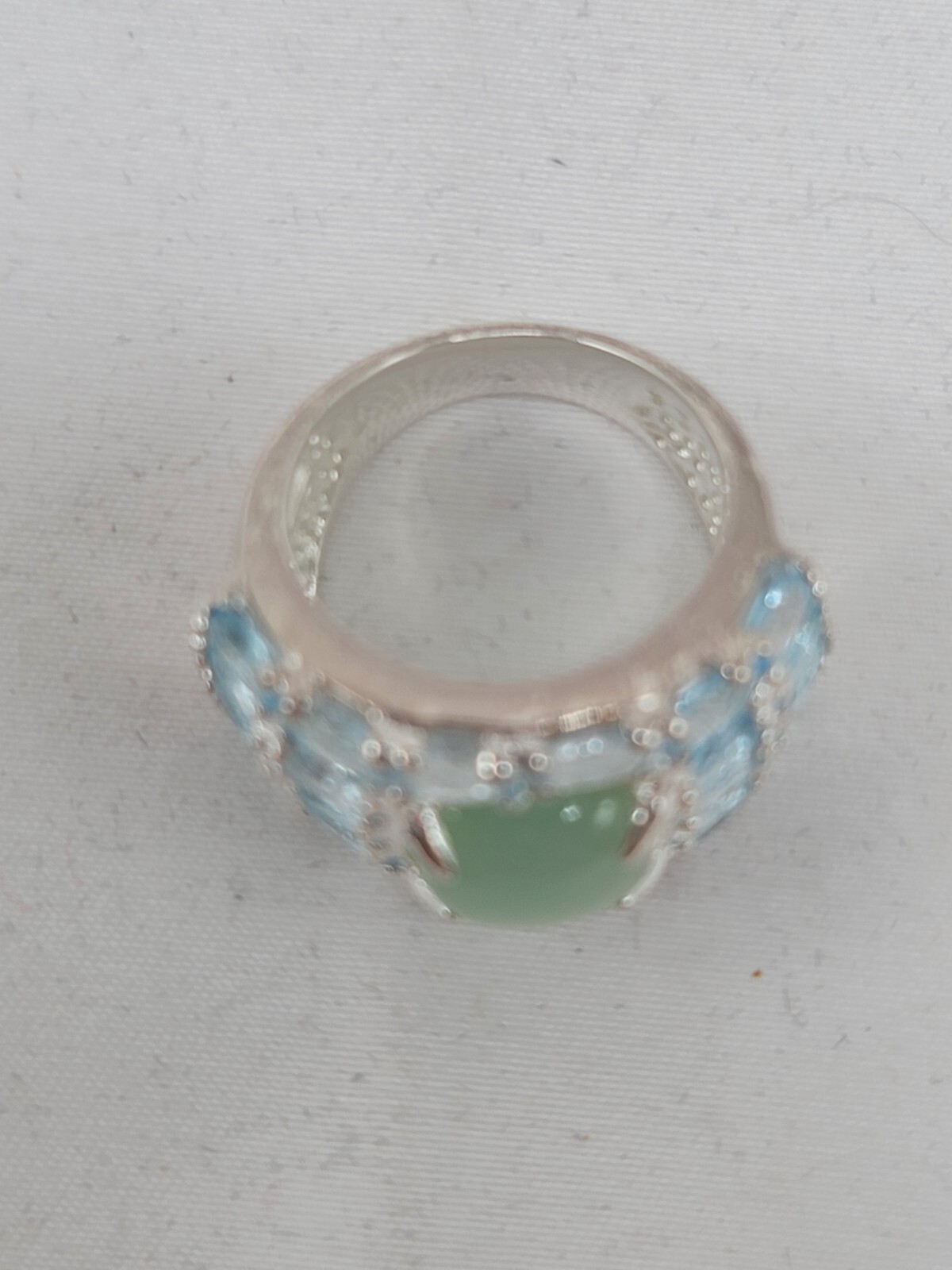 Chalcedony Blue Topaz Ring Size 7 Statement 925 Sterling Silver New In Box HSN