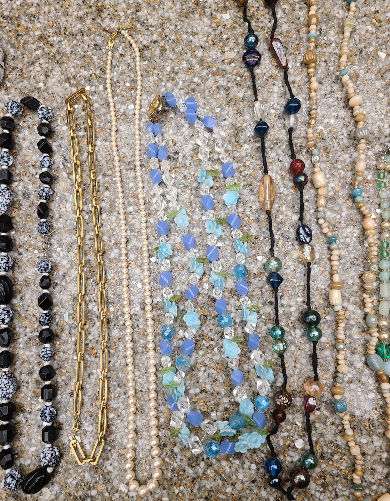 Vintage Costume Jewelry Lot Necklace Bracelet Earring Beaded Glass Pearl Gold Cl