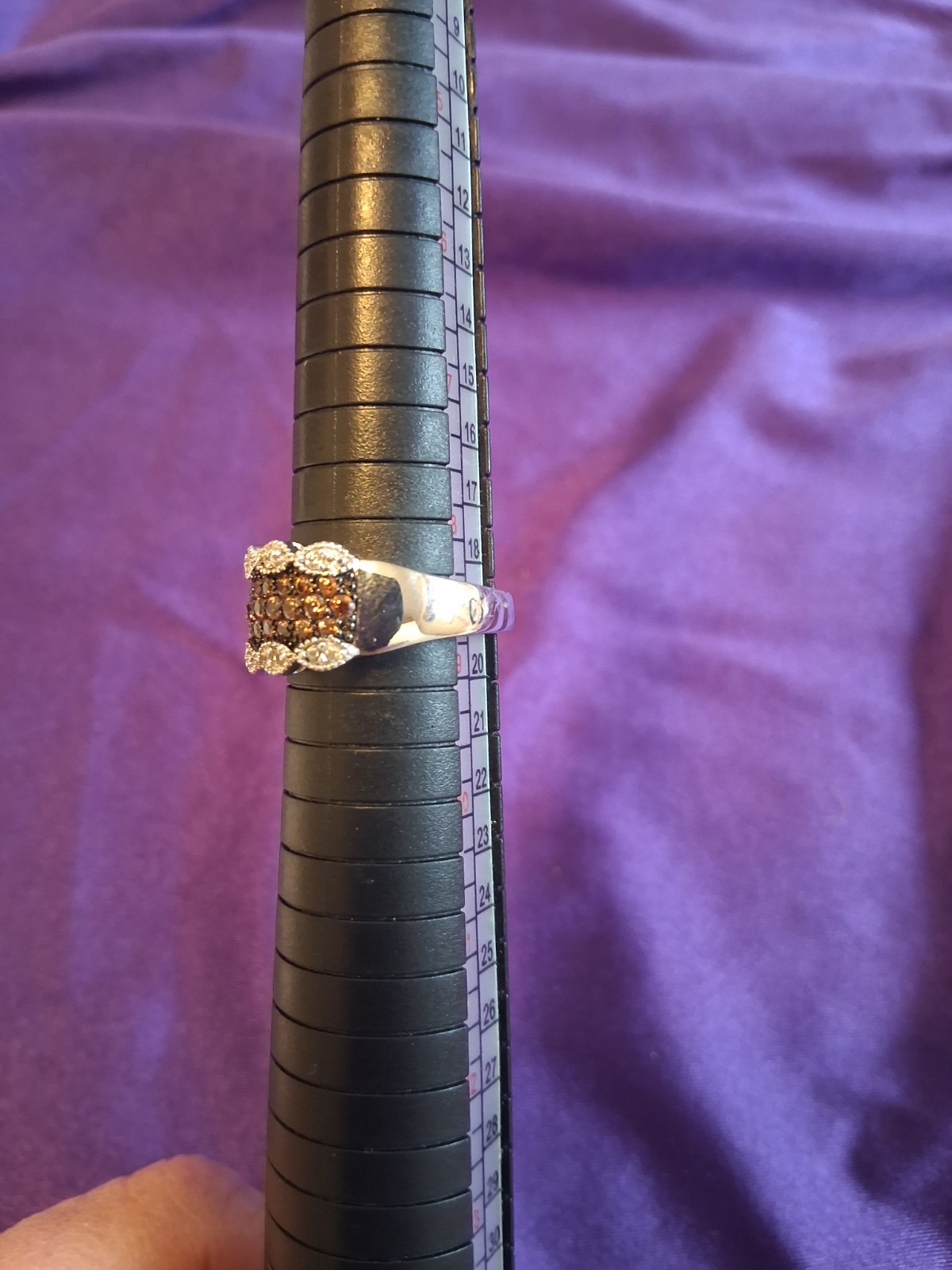 Vintage JZ 925 Sterling Silver Cluster Ring Size 8 1/2