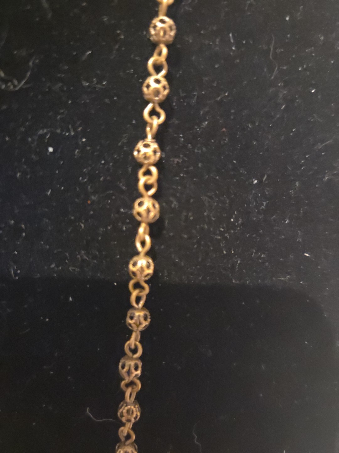 Vintage Bronze Tone bohemian-style Filigree Flat Disk Pendant Necklace