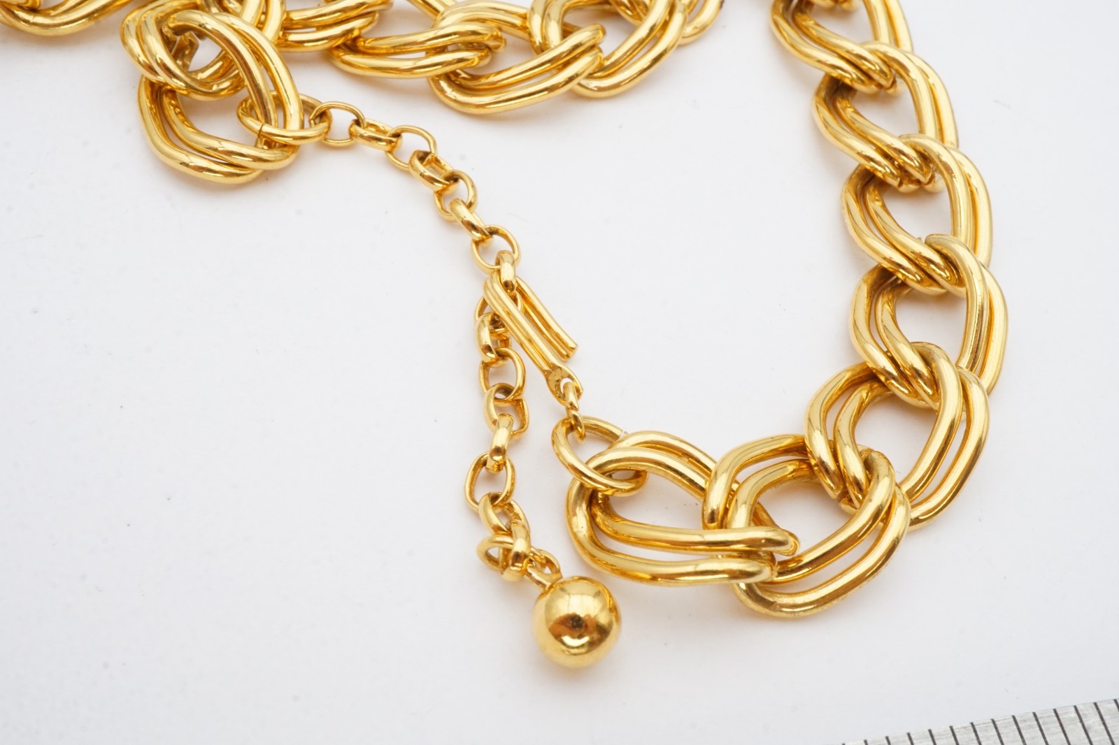 Vintage Necklace Gold Tone Double Link 18″